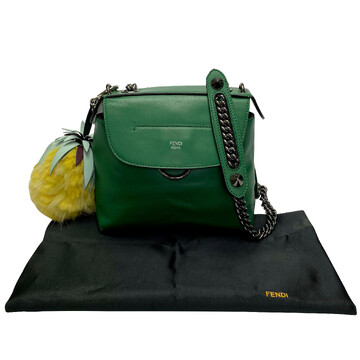 Bolsa Fendi W / Anana's Keychain Couro Verde