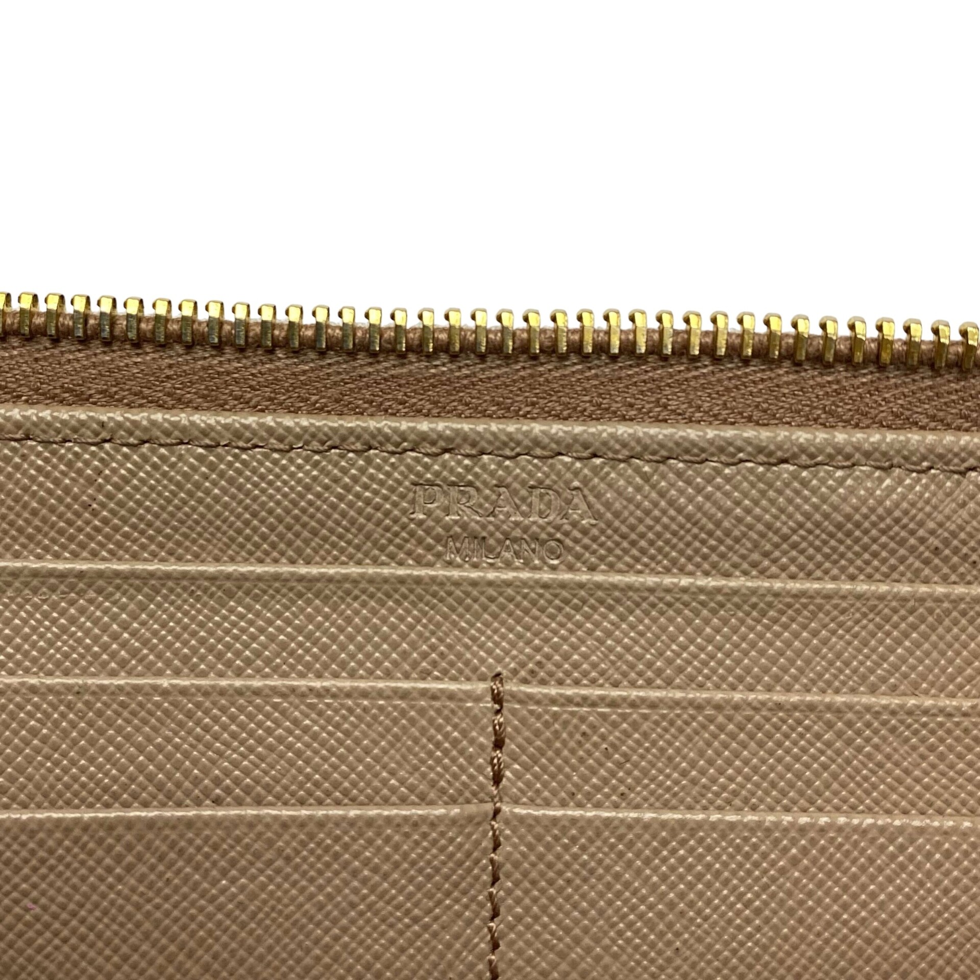 Carteira Prada Couro Saffiano Nude