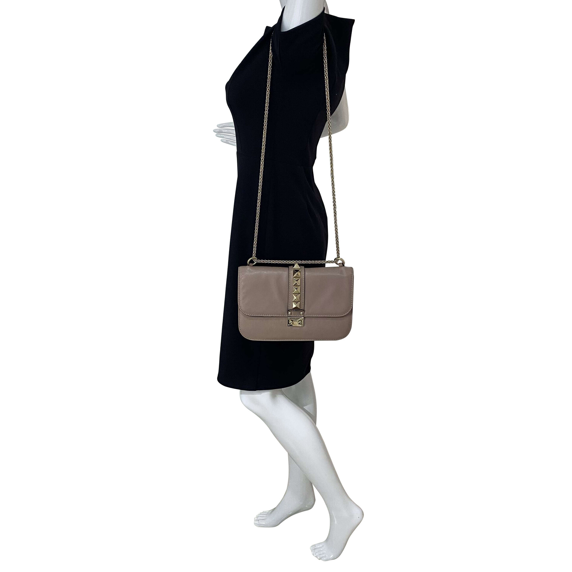 Bolsa Valentino Garavani Glam Lock Nude