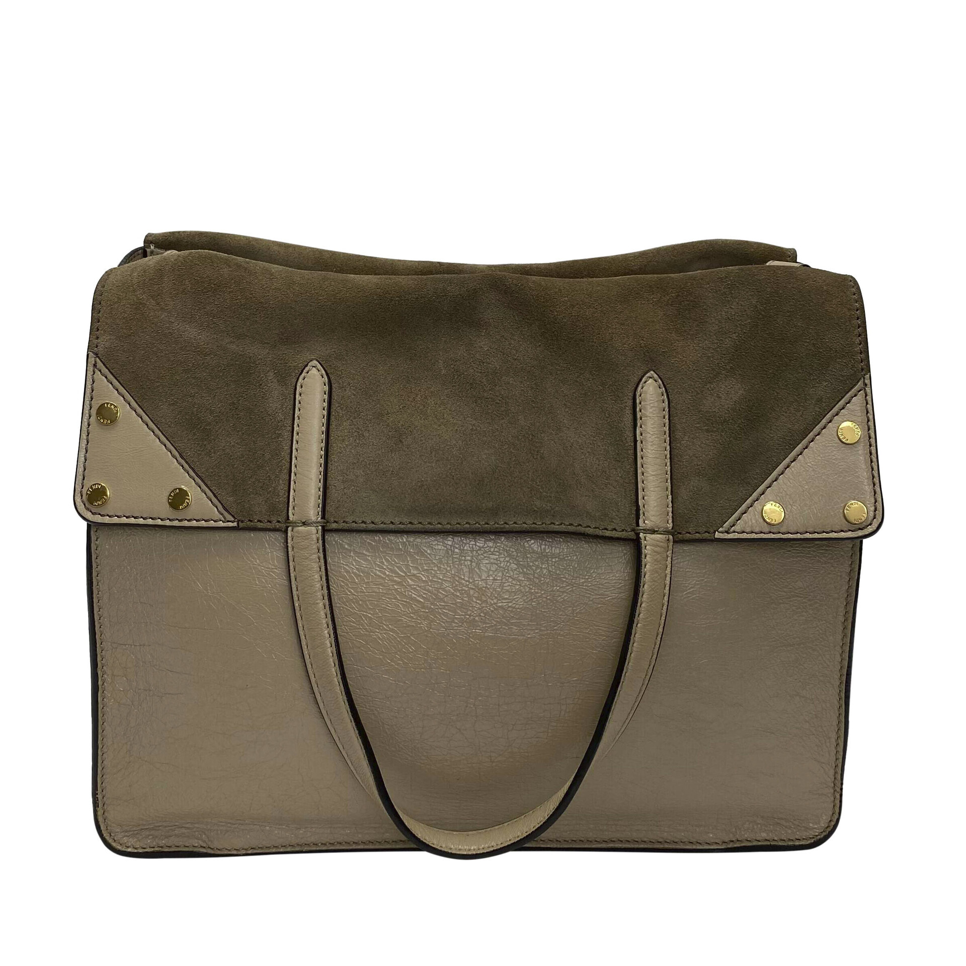 Bolsa Fendi Camurça e Couro Nude