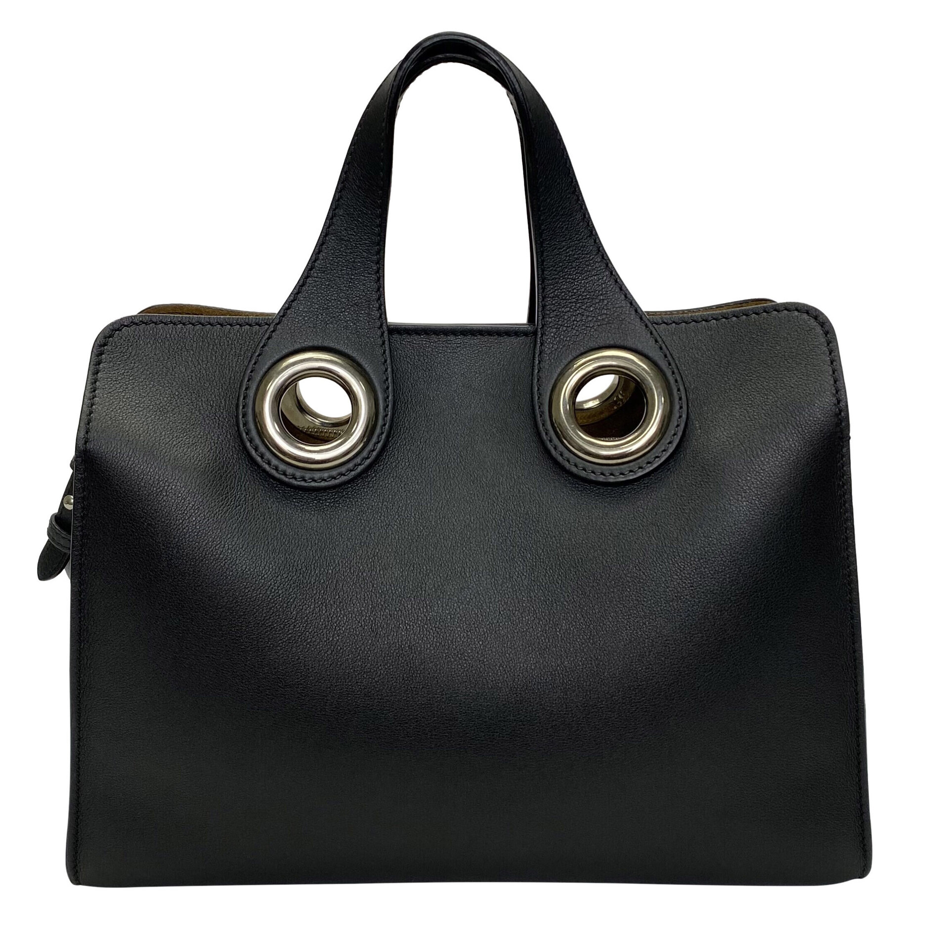 Bolsa Burberry Crest Grommet Preta