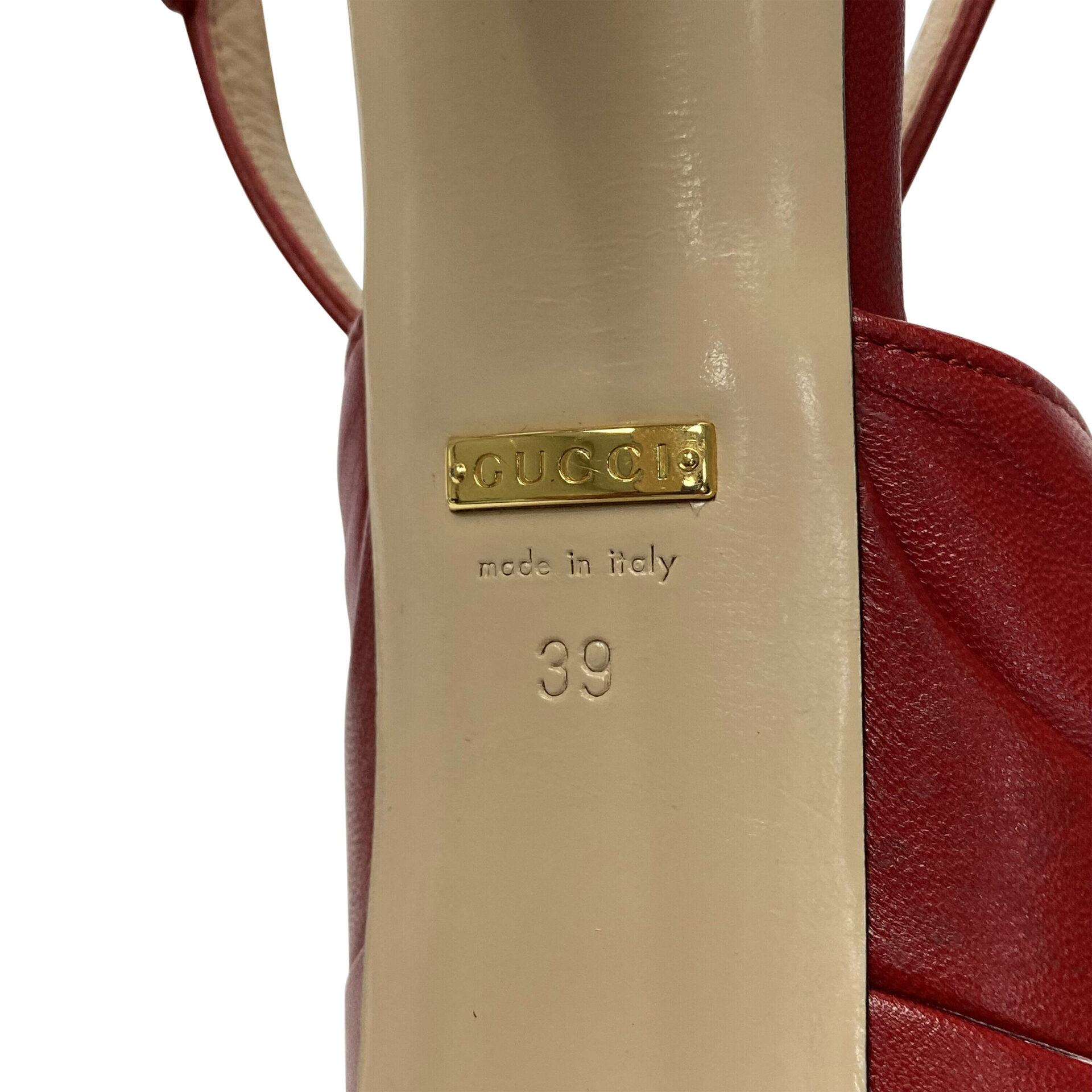 Sandália Gucci Angel T-Strap Vermelho