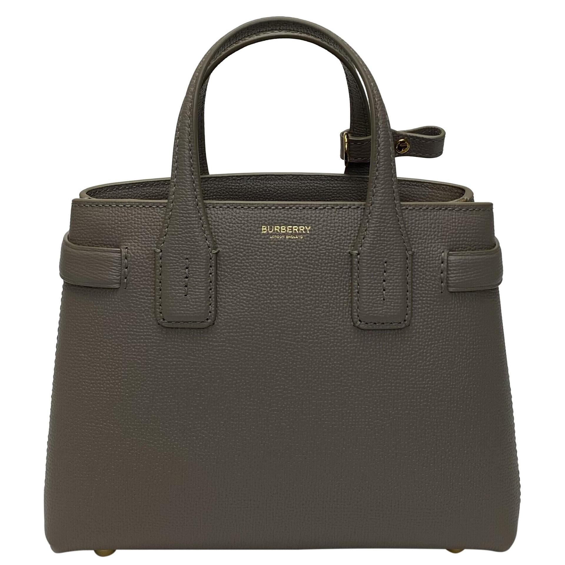 Bolsa Burberry Banner Couro Cinza Pequena