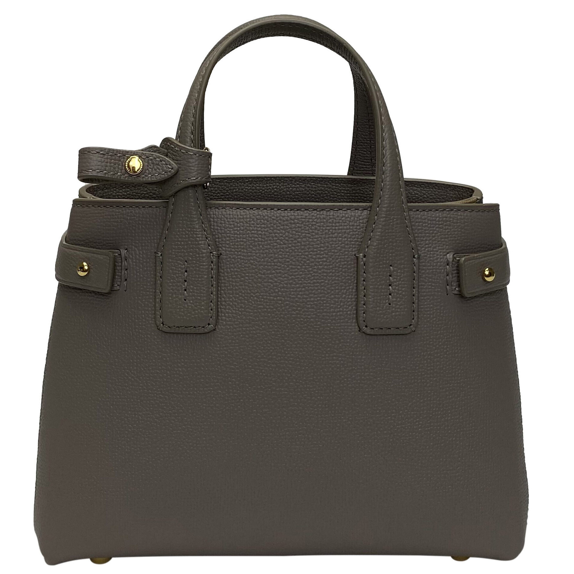 Bolsa Burberry Banner Couro Cinza Pequena