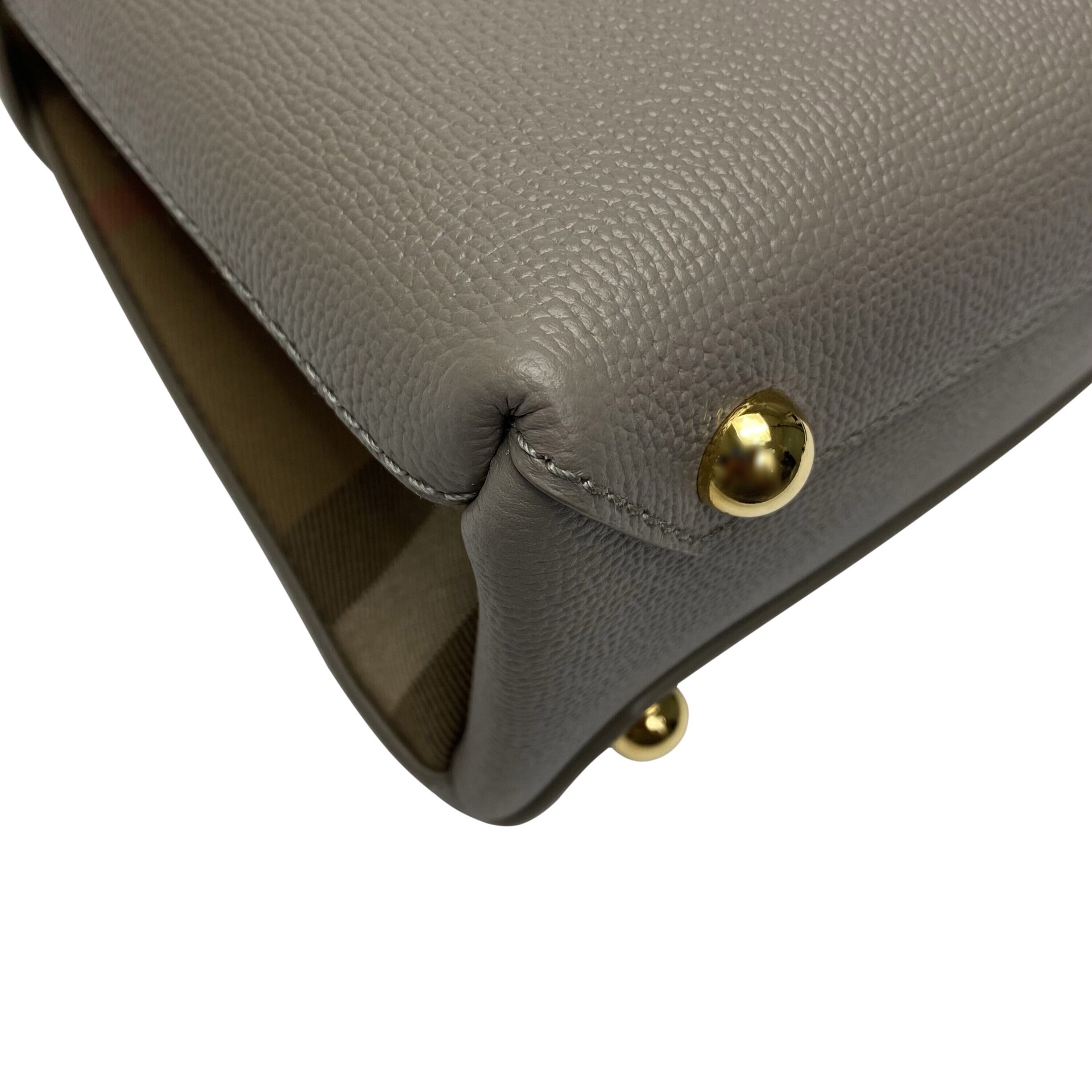 Bolsa Burberry Banner Couro Cinza Pequena