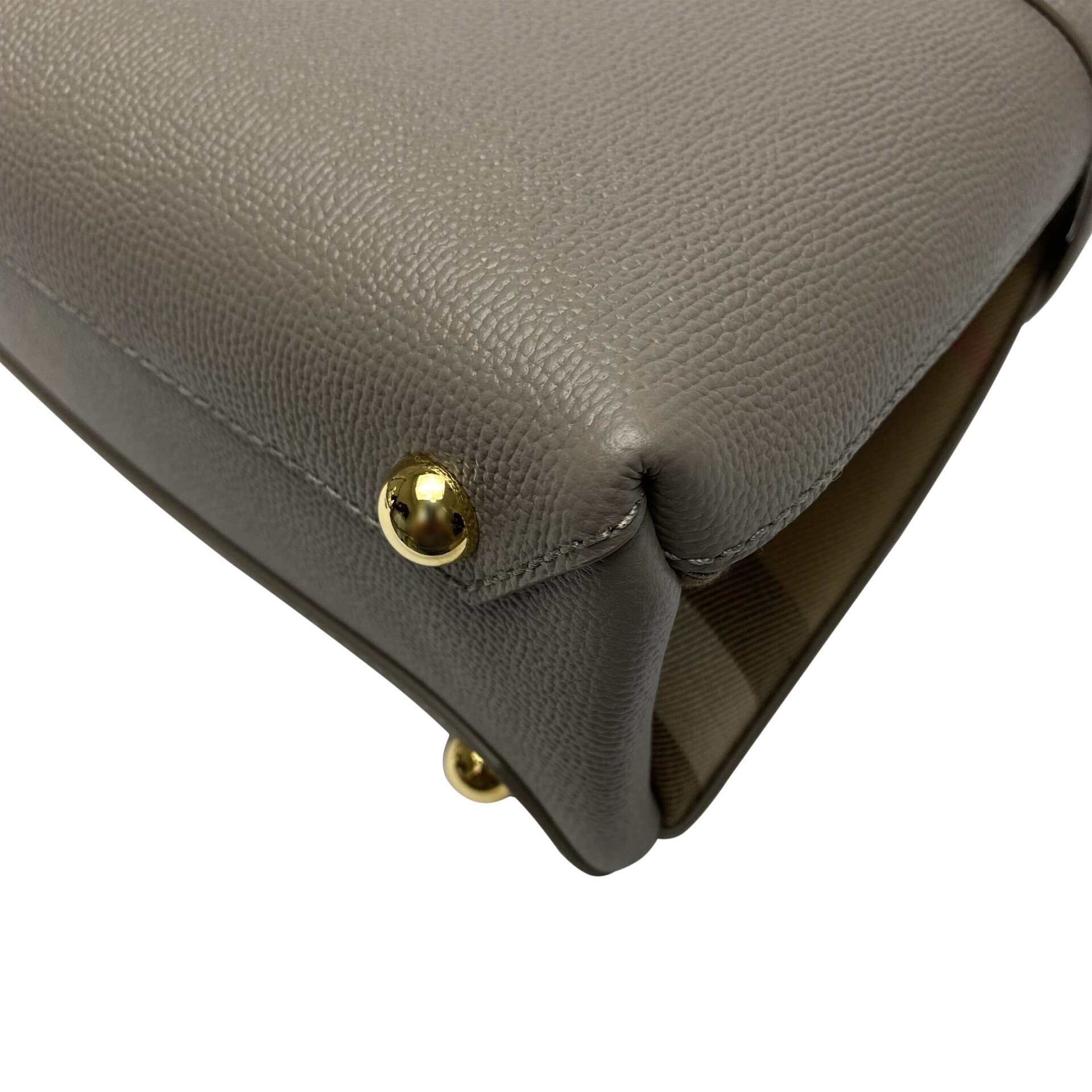 Bolsa Burberry Banner Couro Cinza Pequena