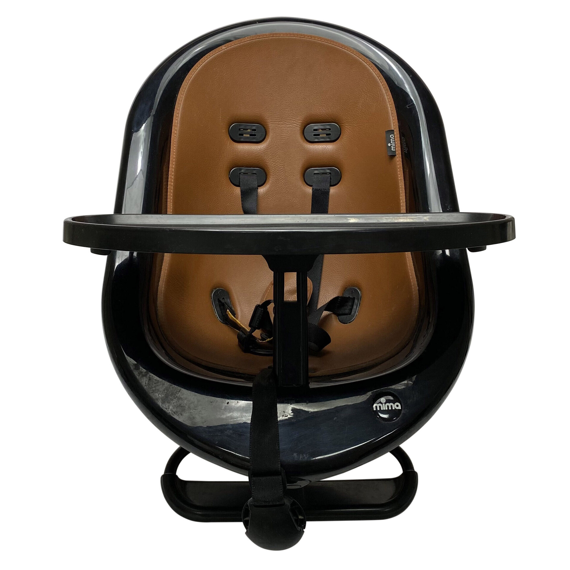 Cadeira de Alimentação Infantil Mima Moon Preta & Caramelo