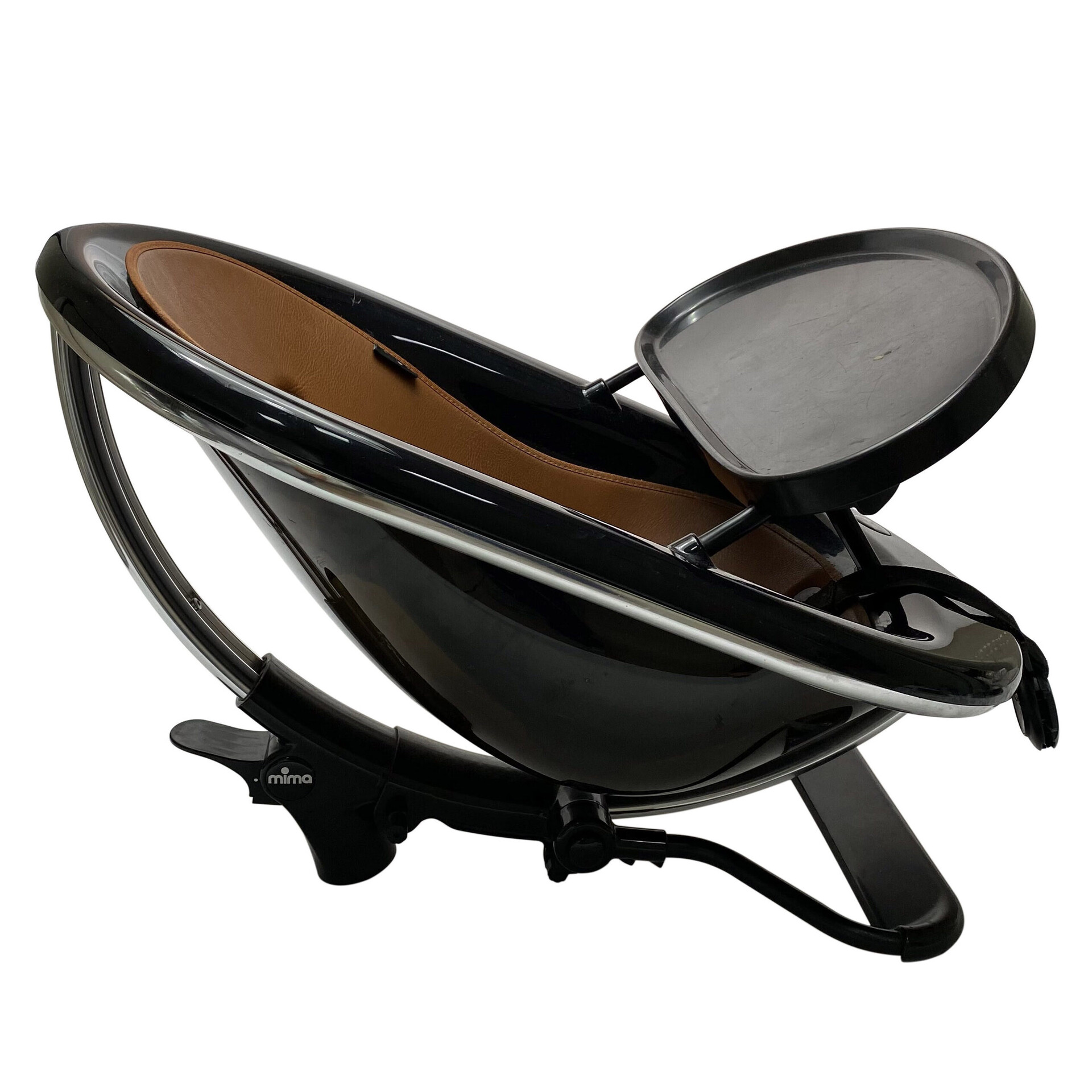 Cadeira de Alimentação Infantil Mima Moon Preta & Caramelo