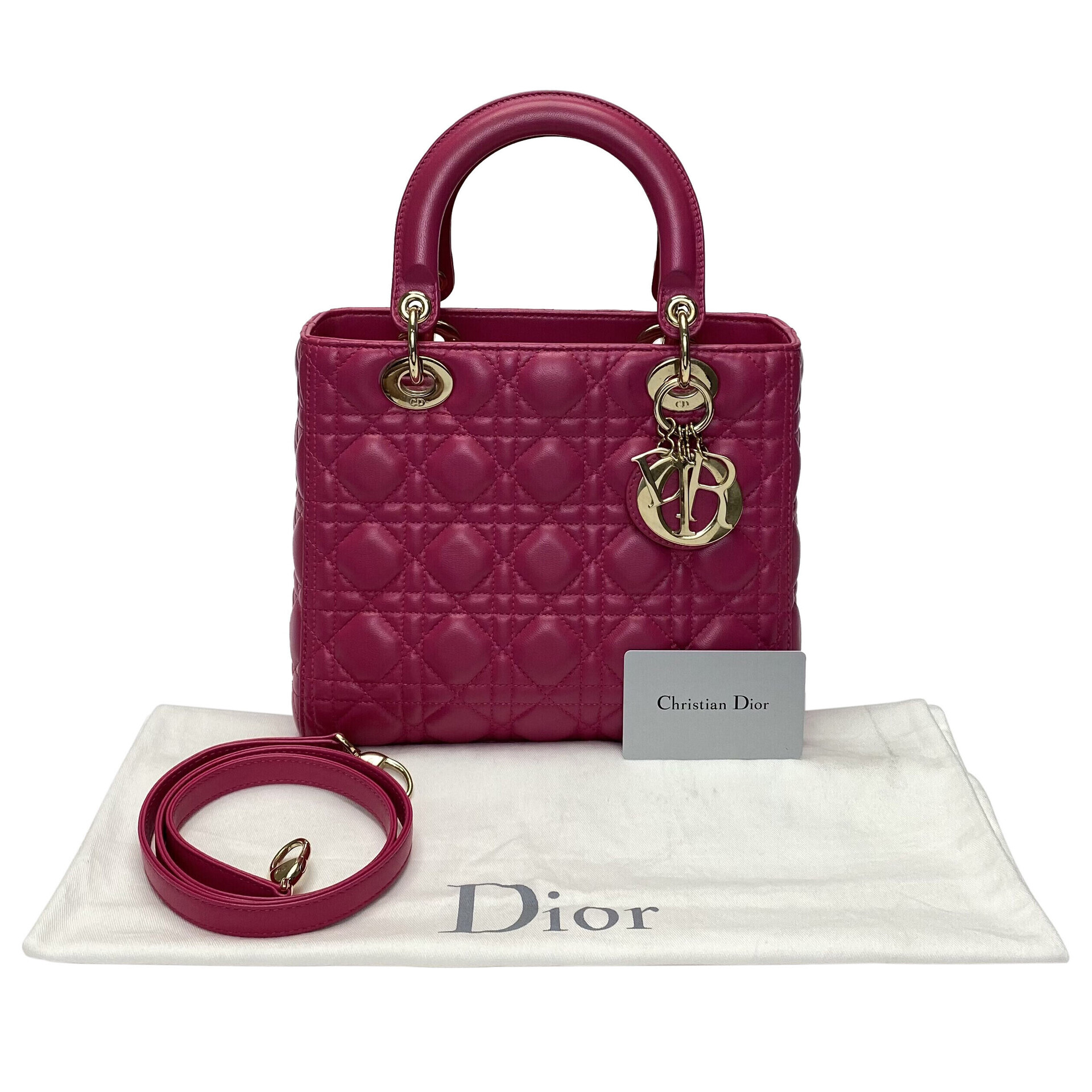 Bolsa Christian Dior Lady Dior Couro Pink