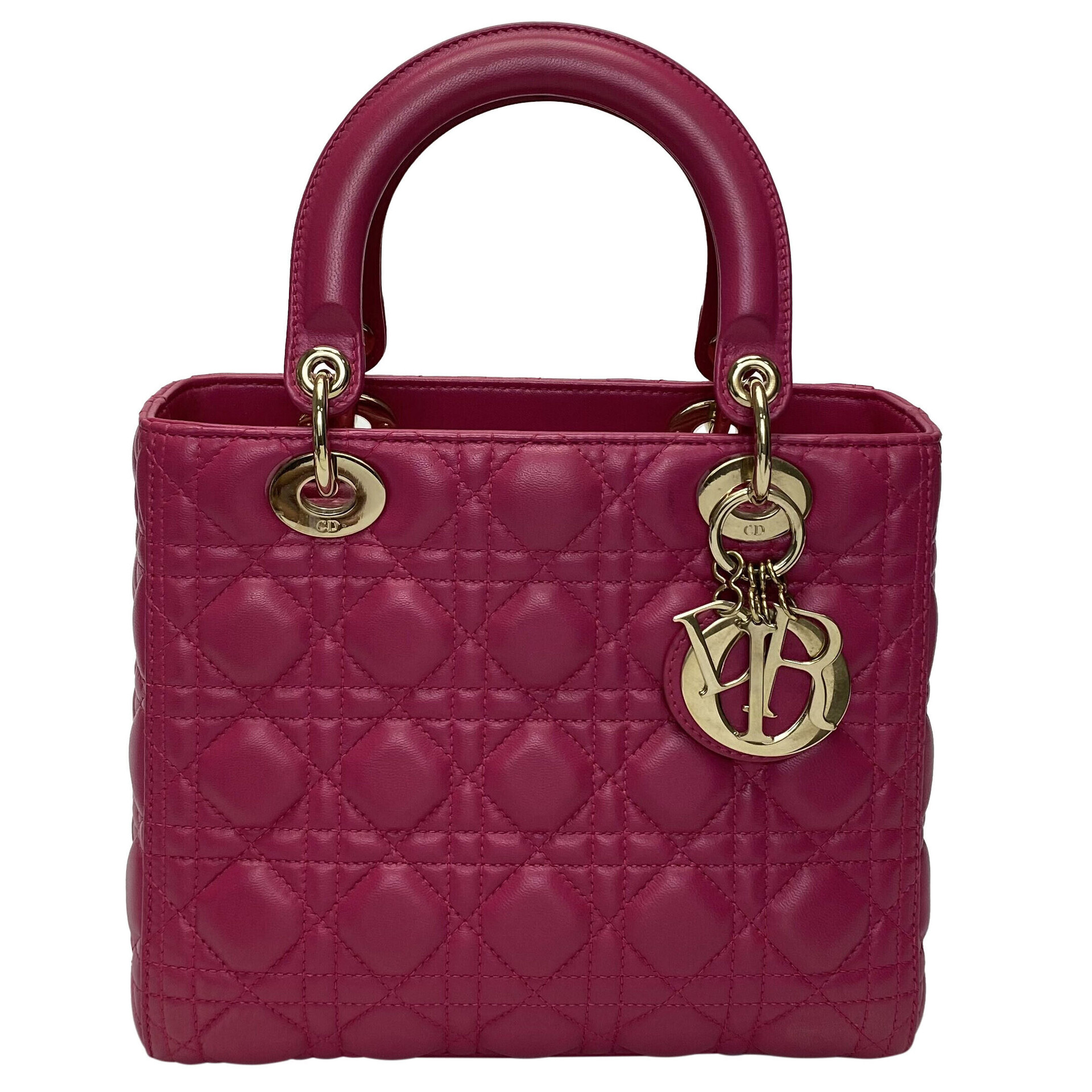 Bolsa Christian Dior Lady Dior Couro Pink