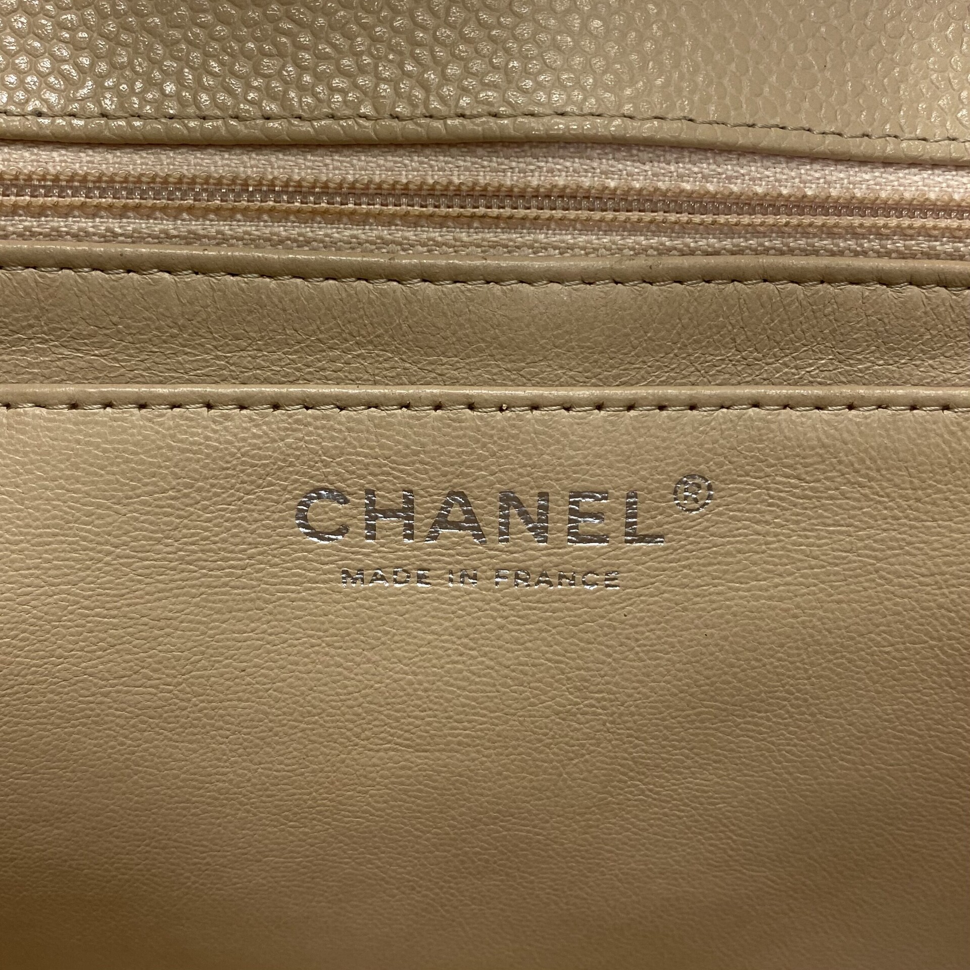 Bolsa Chanel Single Flap Jumbo Bege