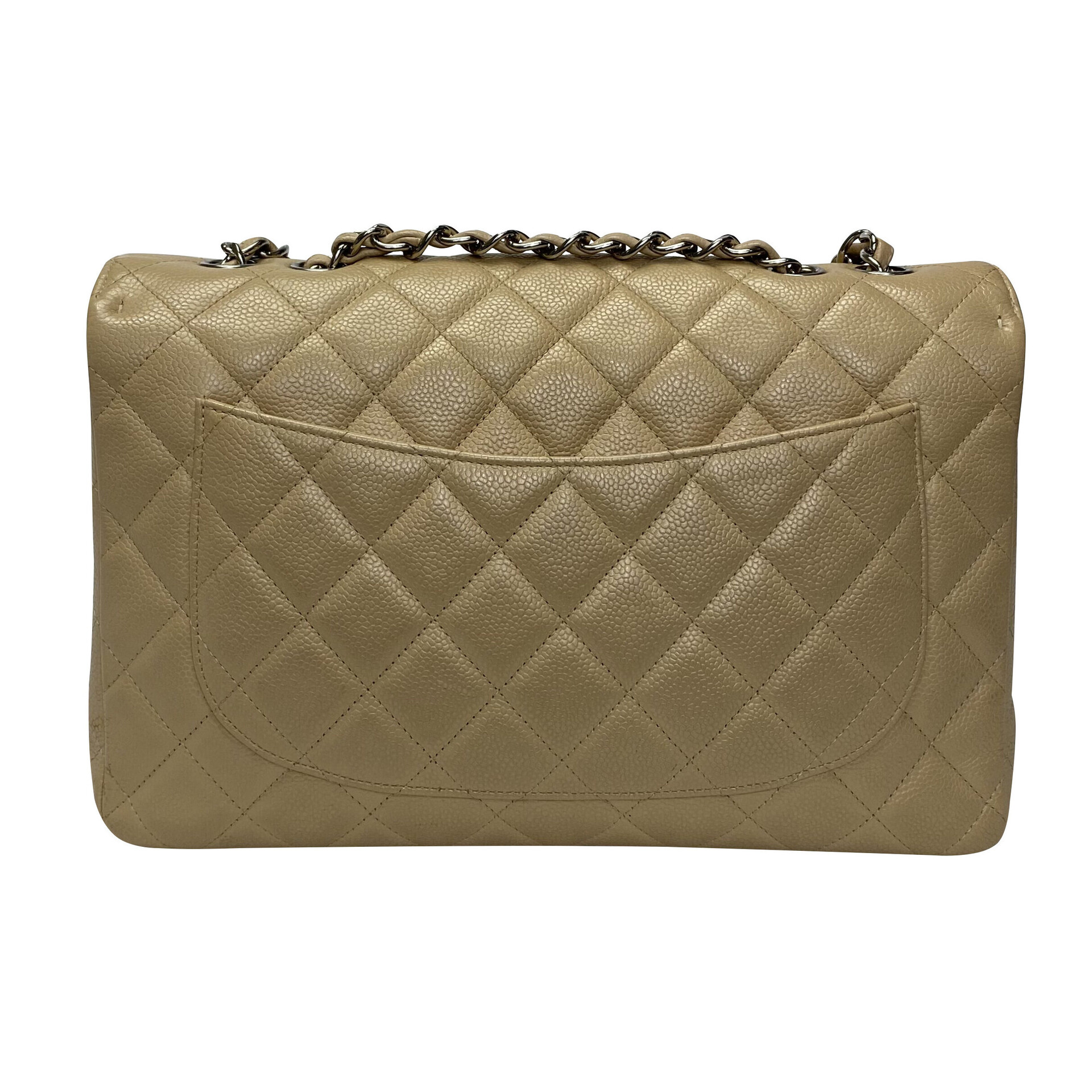 Bolsa Chanel Single Flap Jumbo Bege