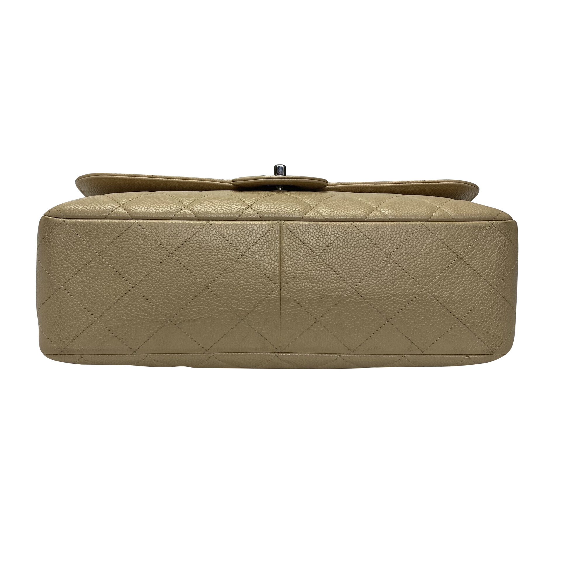 Bolsa Chanel Single Flap Jumbo Bege