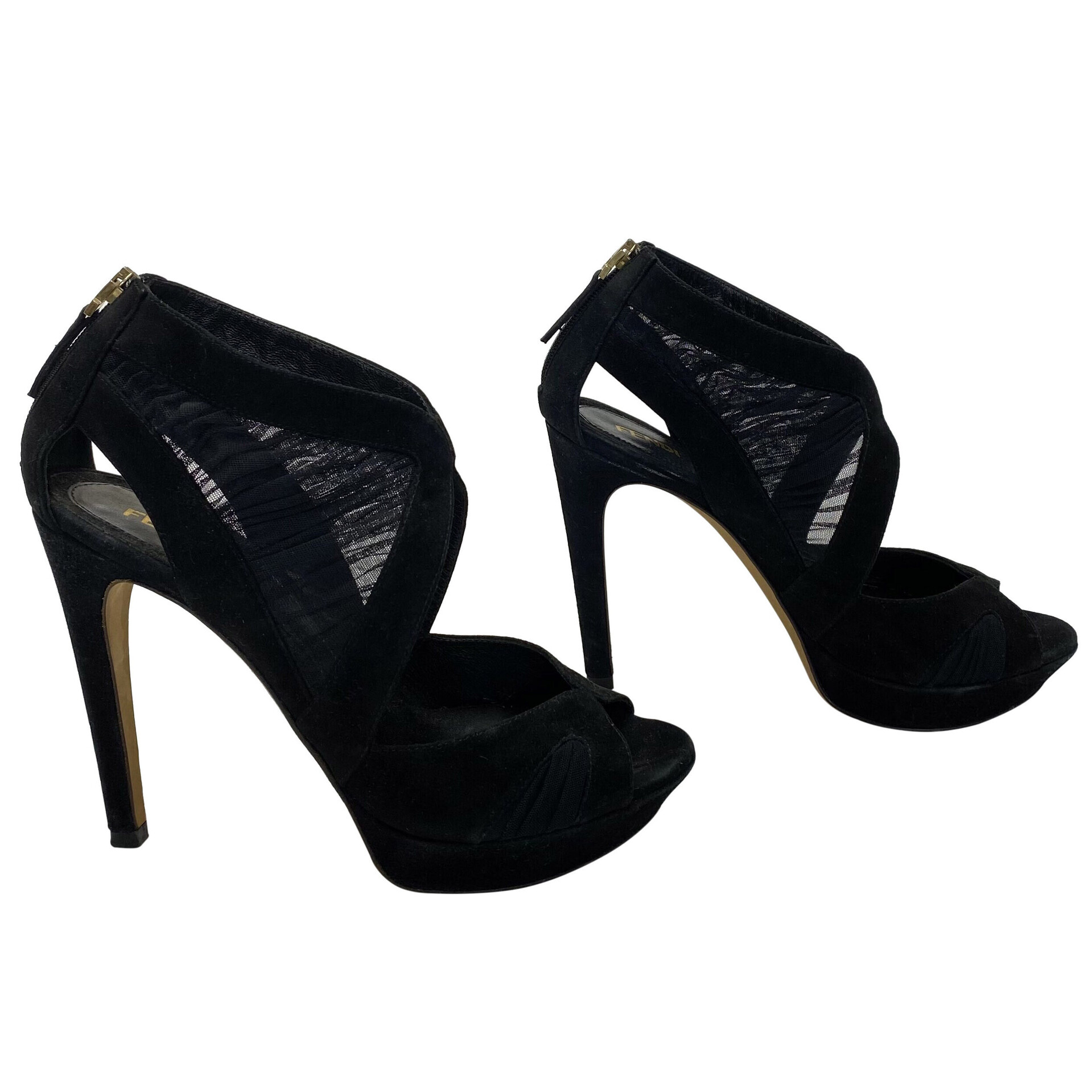 Ankle Boot Fendi Tule Preto