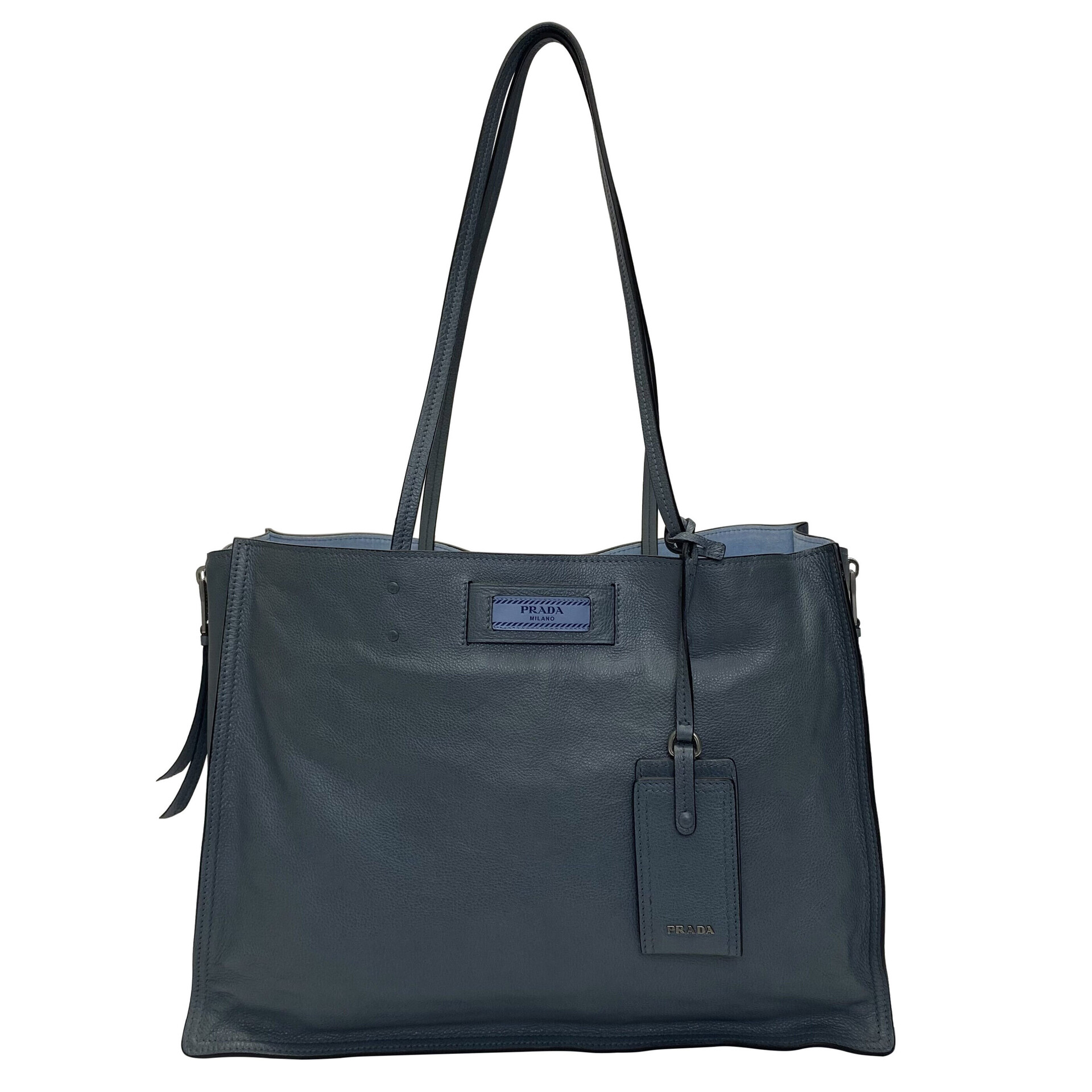 Bolsa Prada Etiquette Shopping Bag Azul Marine