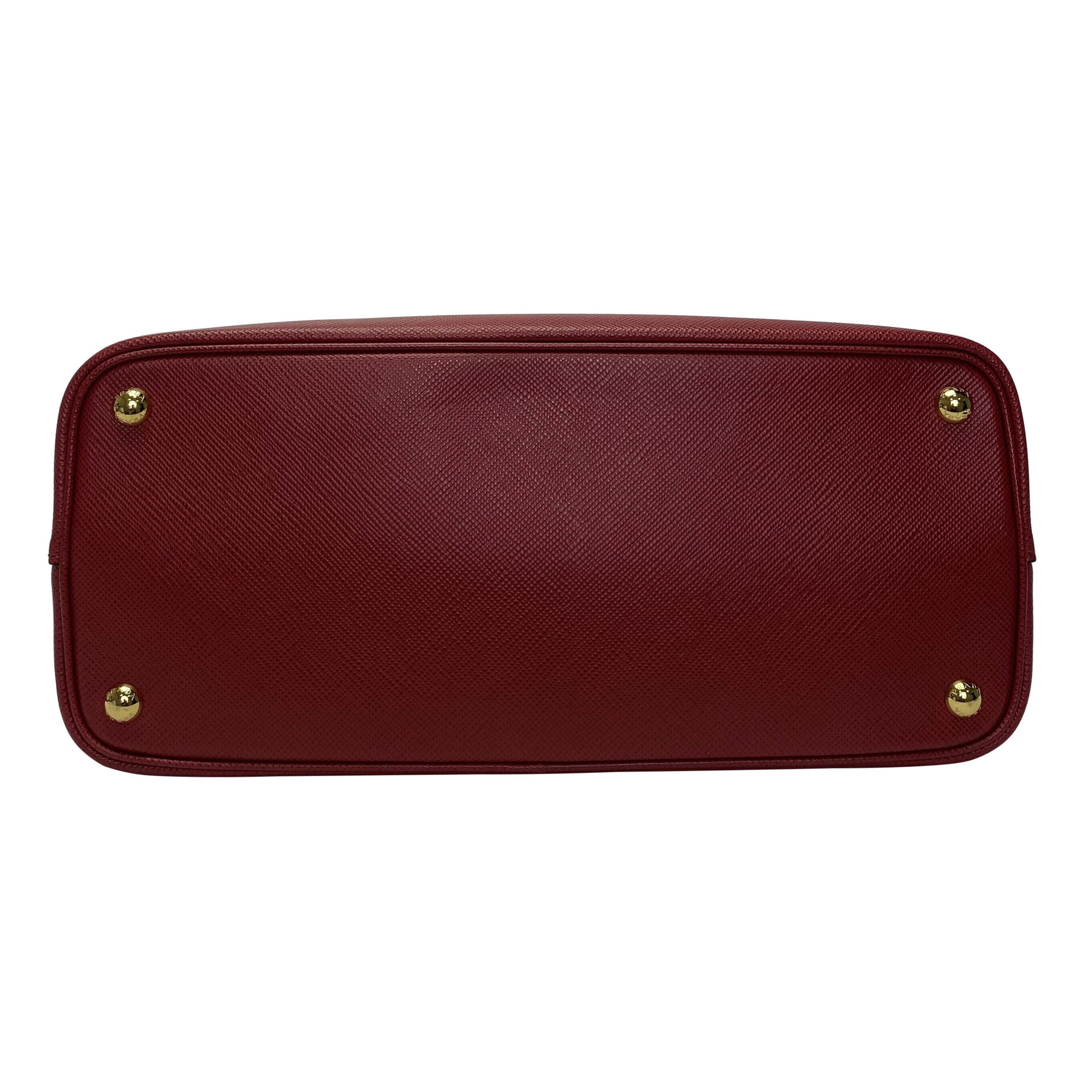 Bolsa Prada Double Couro Saffiano Vermelha