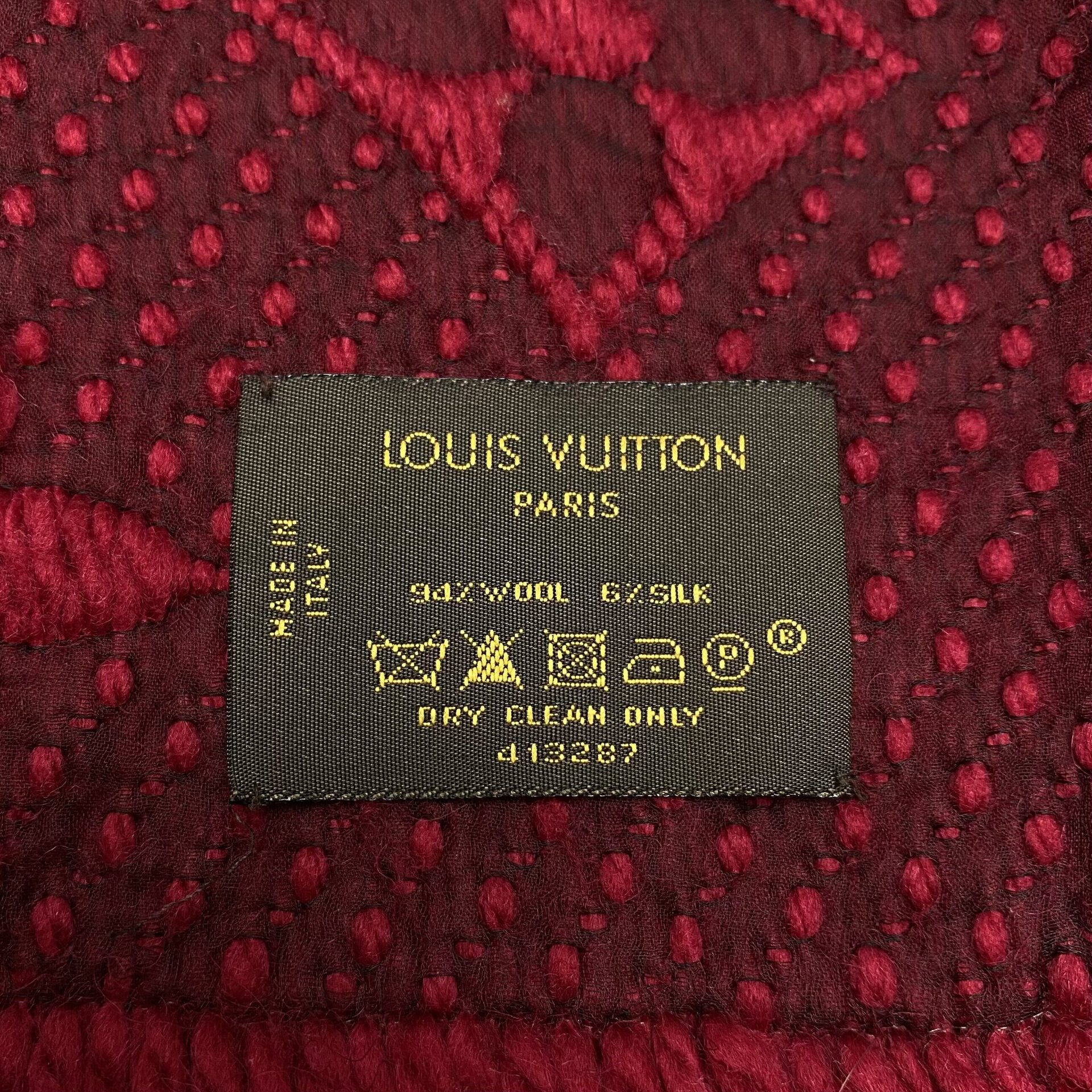 Cachecol Louis Vuitton Lã Vermelho