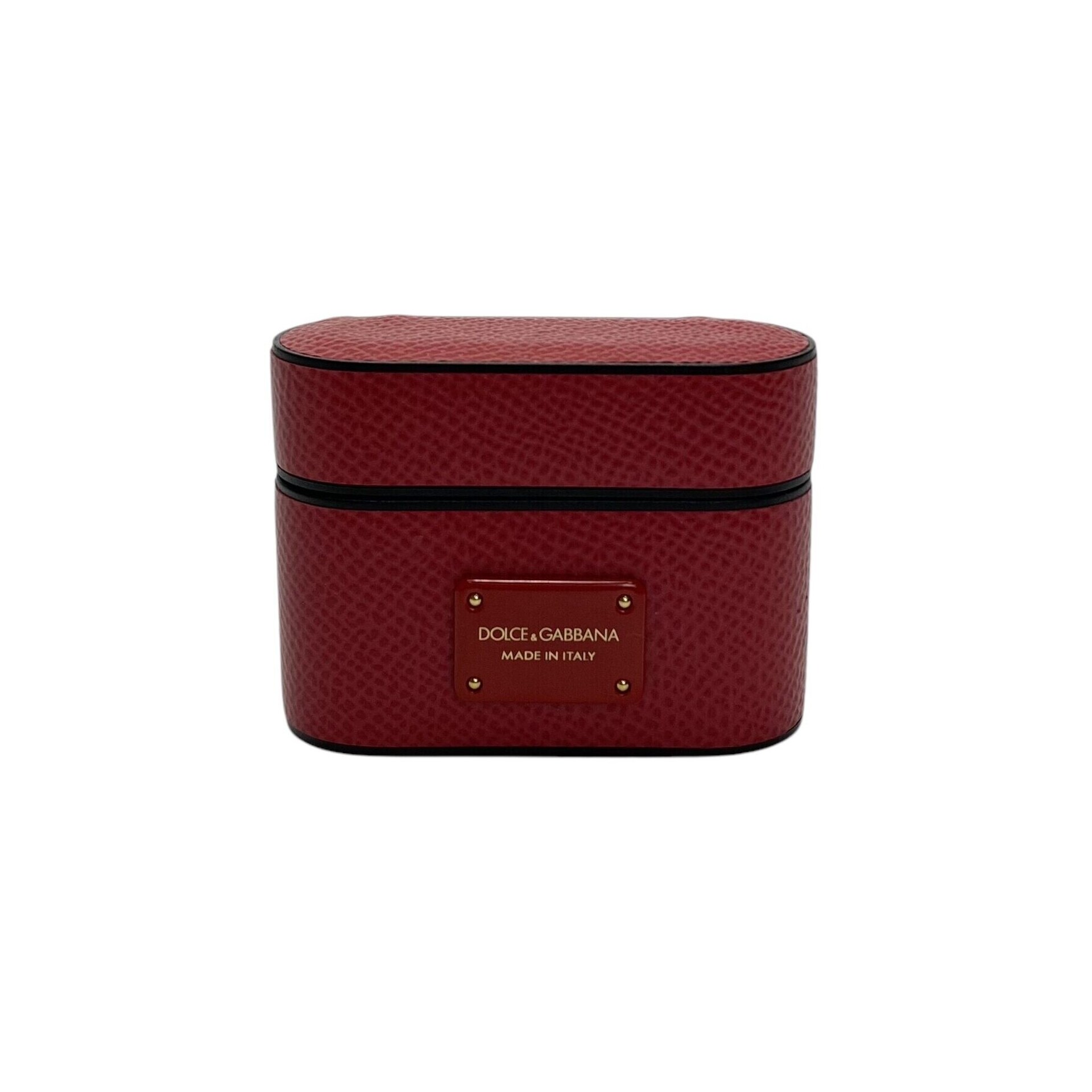 Porta-Airpods Dolce & Gabbana Couro Vermelho