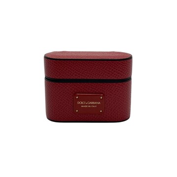 Porta-Airpods Dolce & Gabbana Couro Vermelho