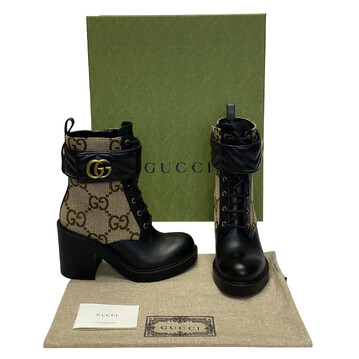 Bota Gucci Preta e Monograma