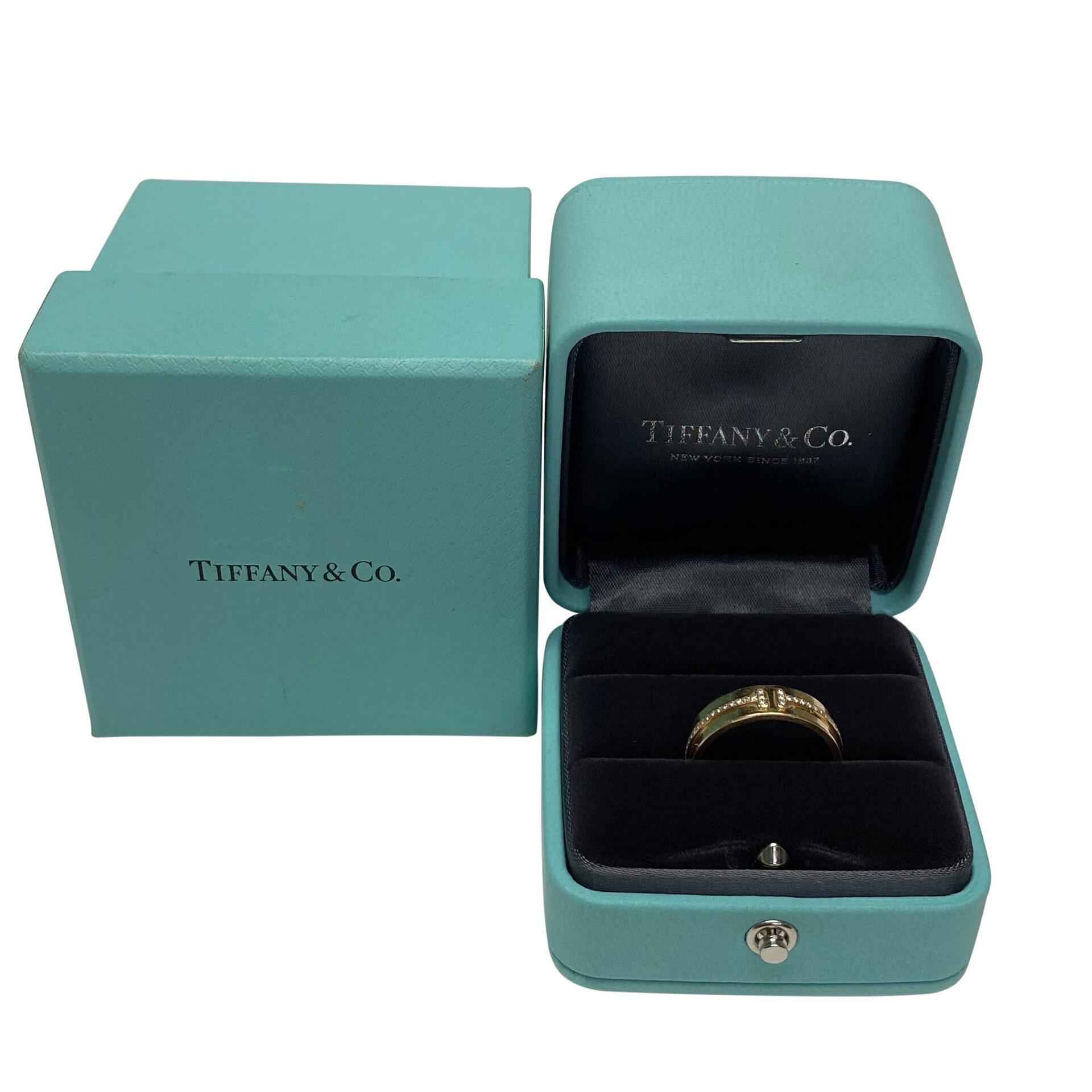 Anel Tiffany & Co. T Ouro Rose - Largo