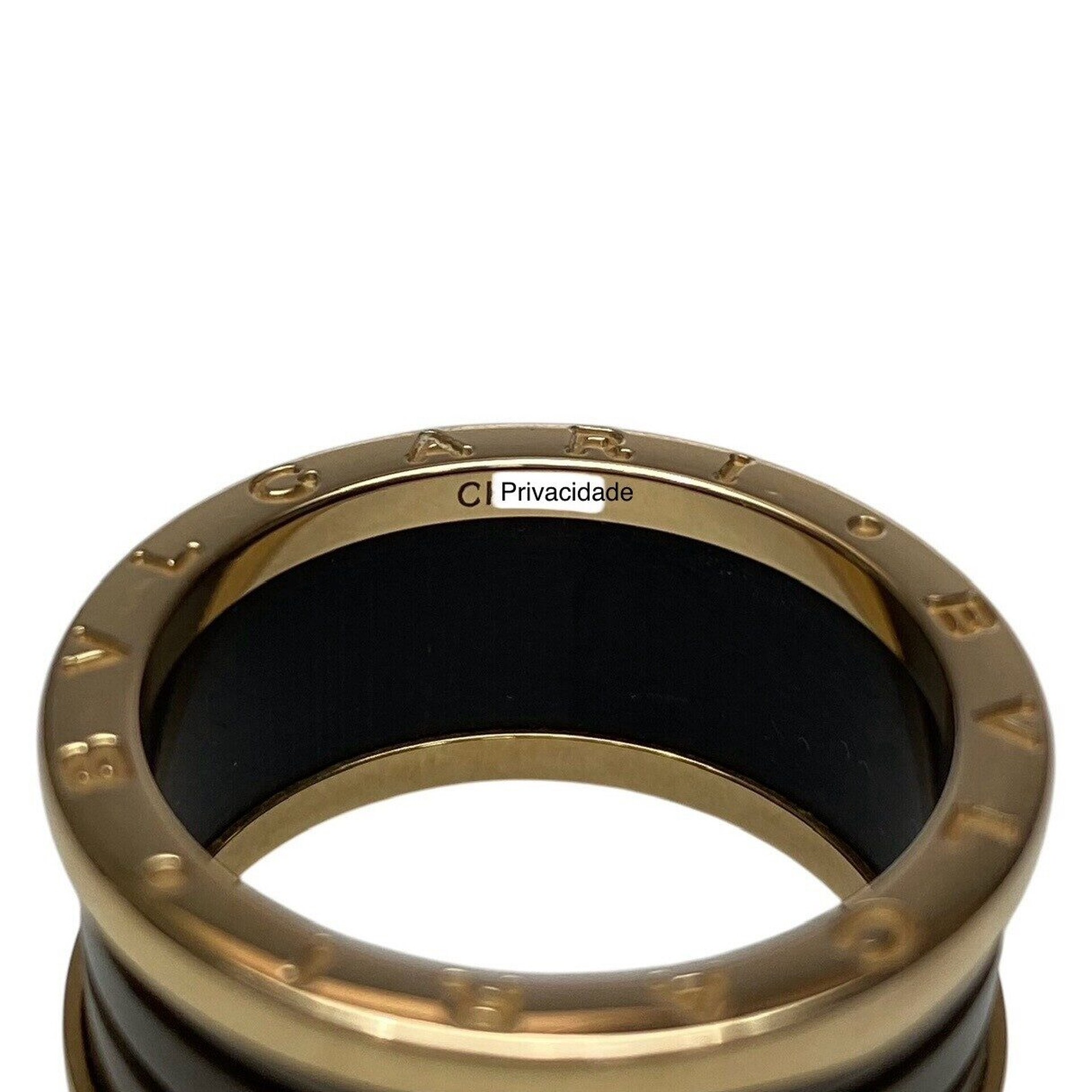 Anel Bvlgari B. Zero 1 Ouro Rose com Cerâmica