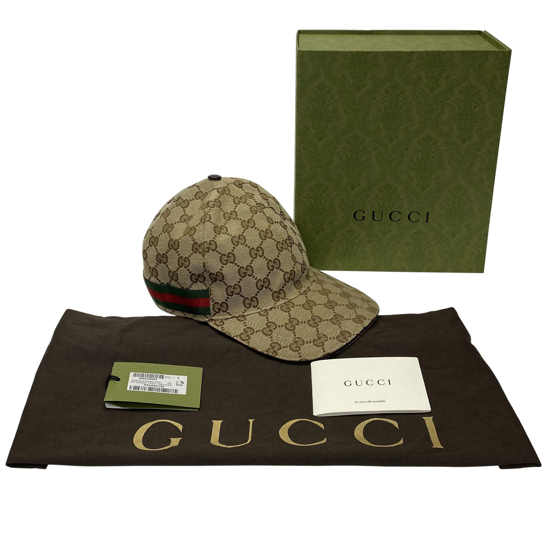 Boné Gucci Monograma com Faixa Web