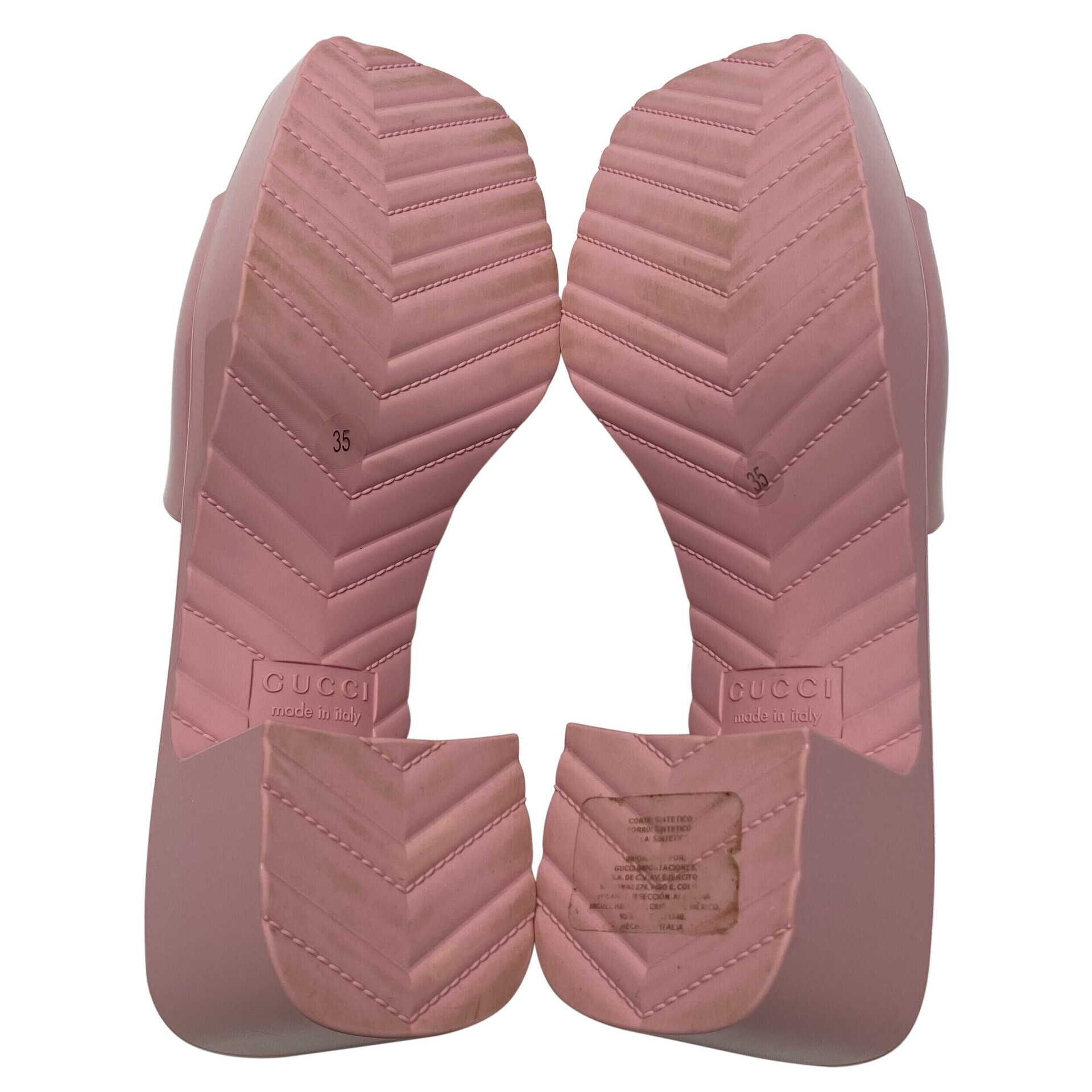 Sandália Gucci Rubber Slides Rosa