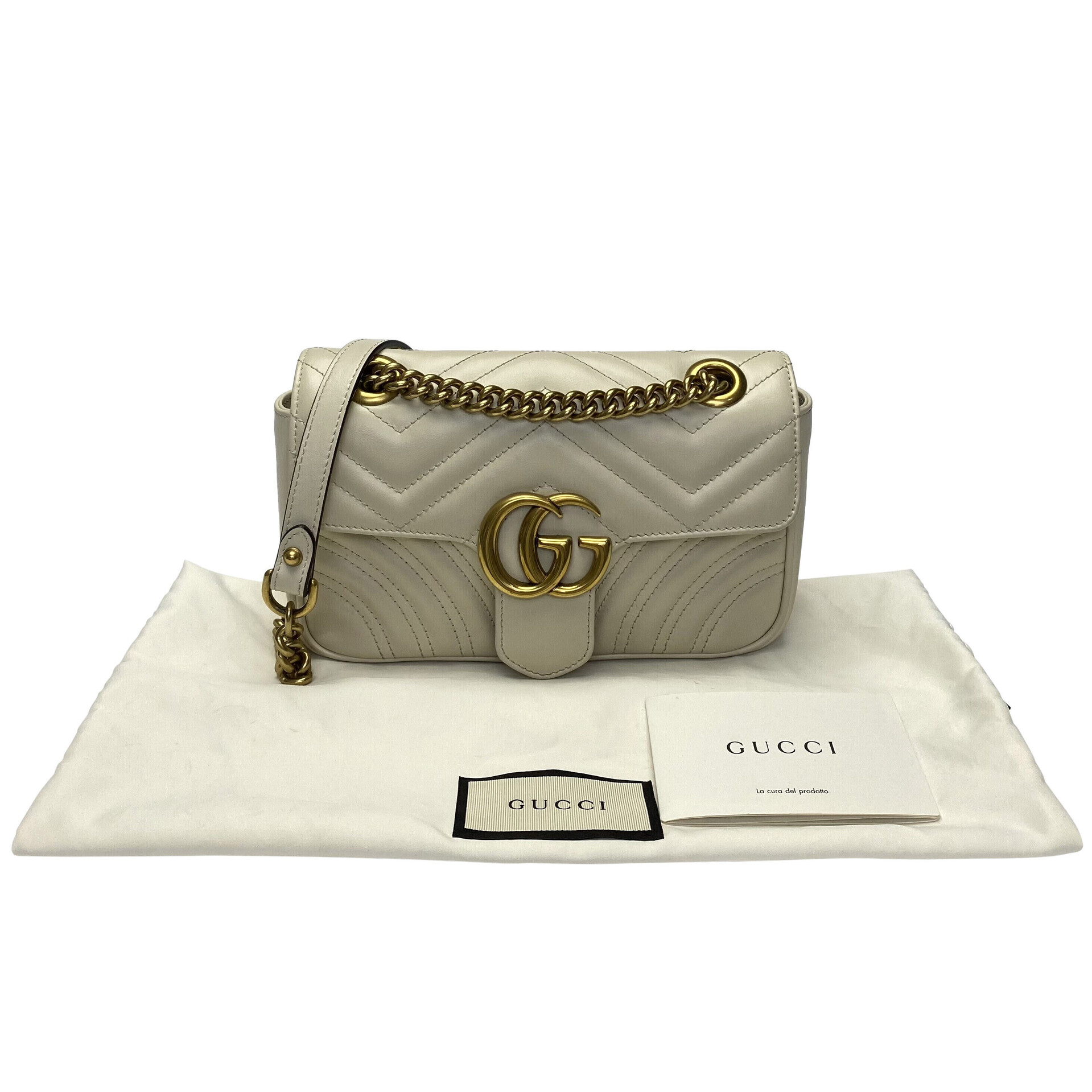 Bolsa Gucci GG Marmont Off White