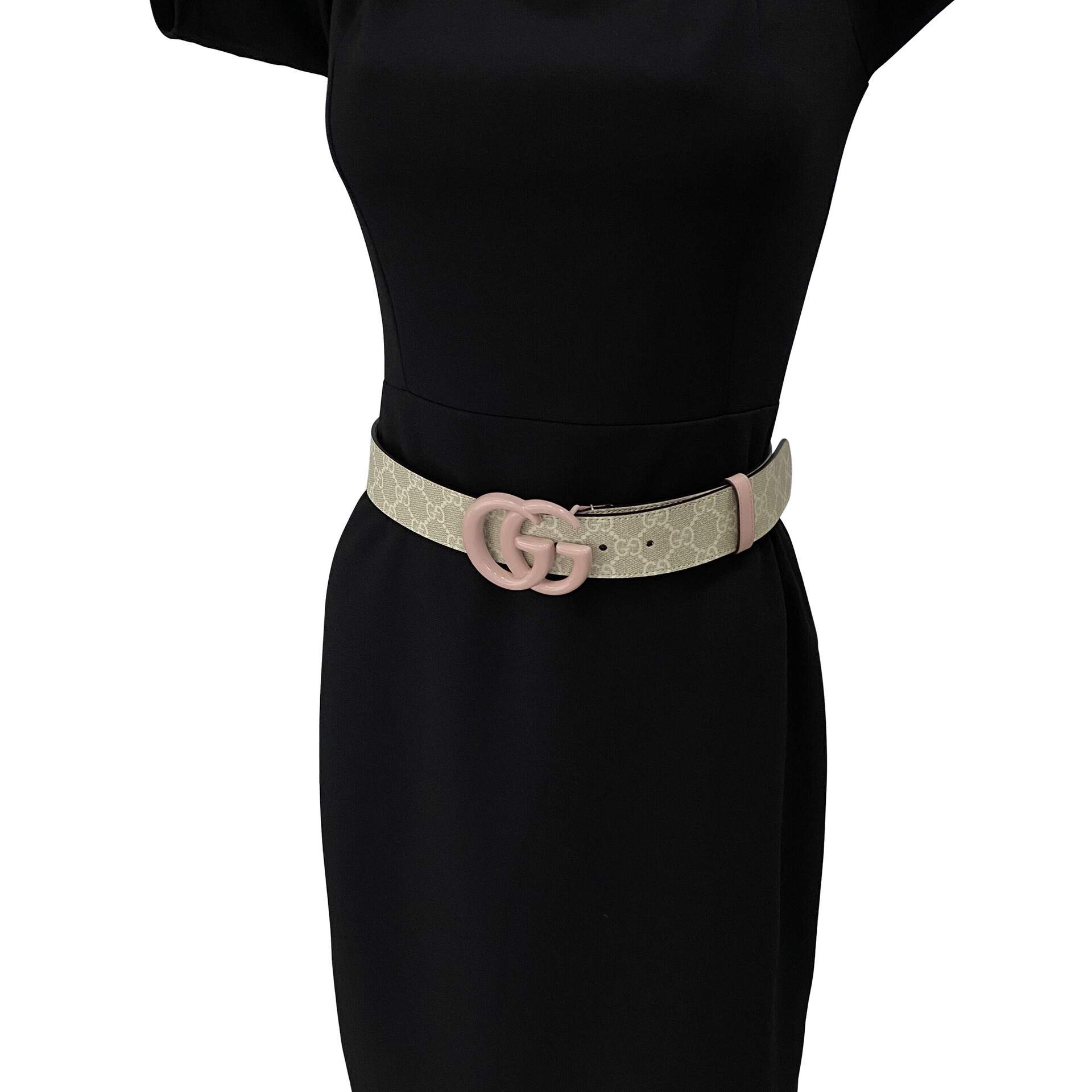 Cinto Gucci GG Monograma e Rosa