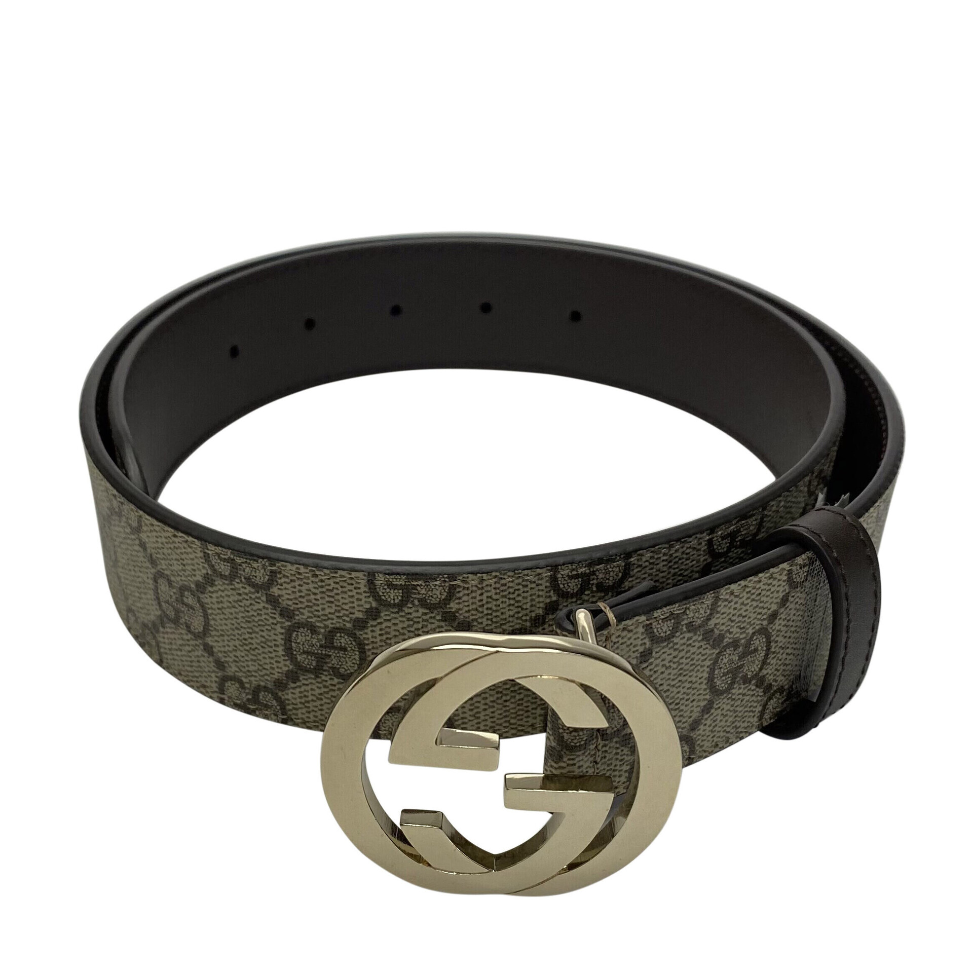 Cinto Gucci GG Monograma e Marrom