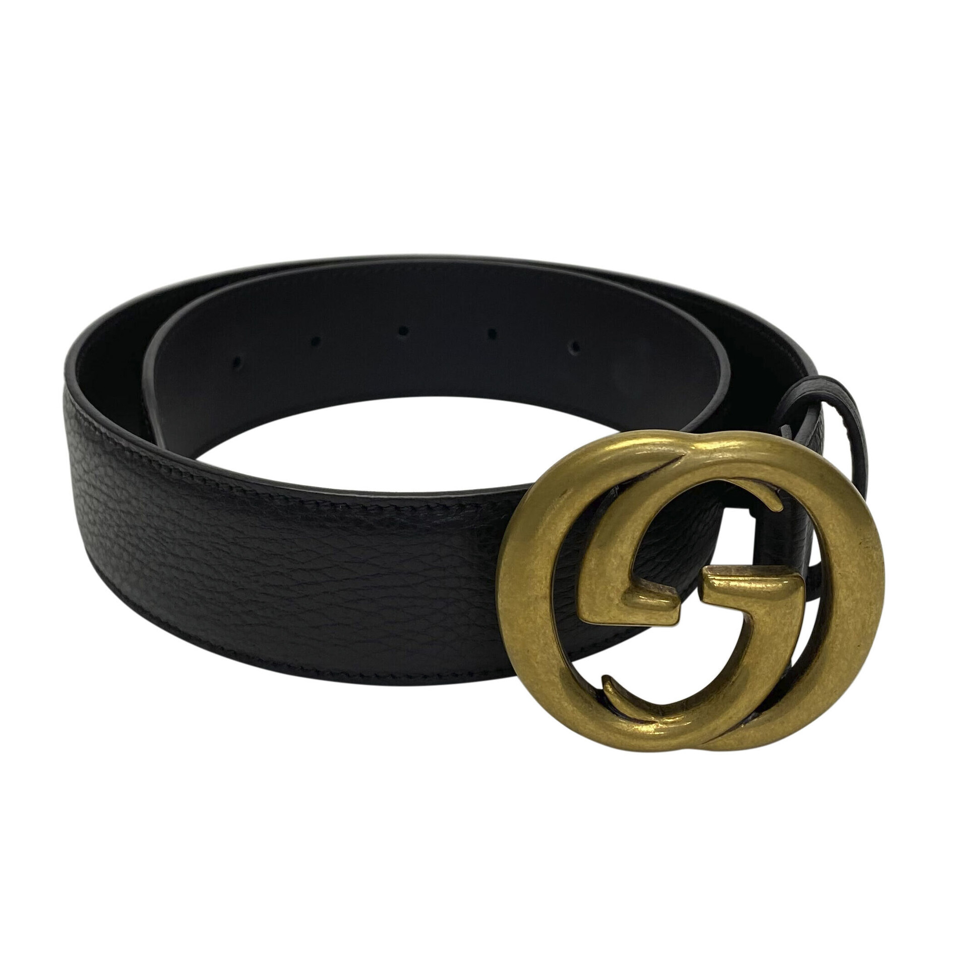 Cinto Gucci GG Couro Preto