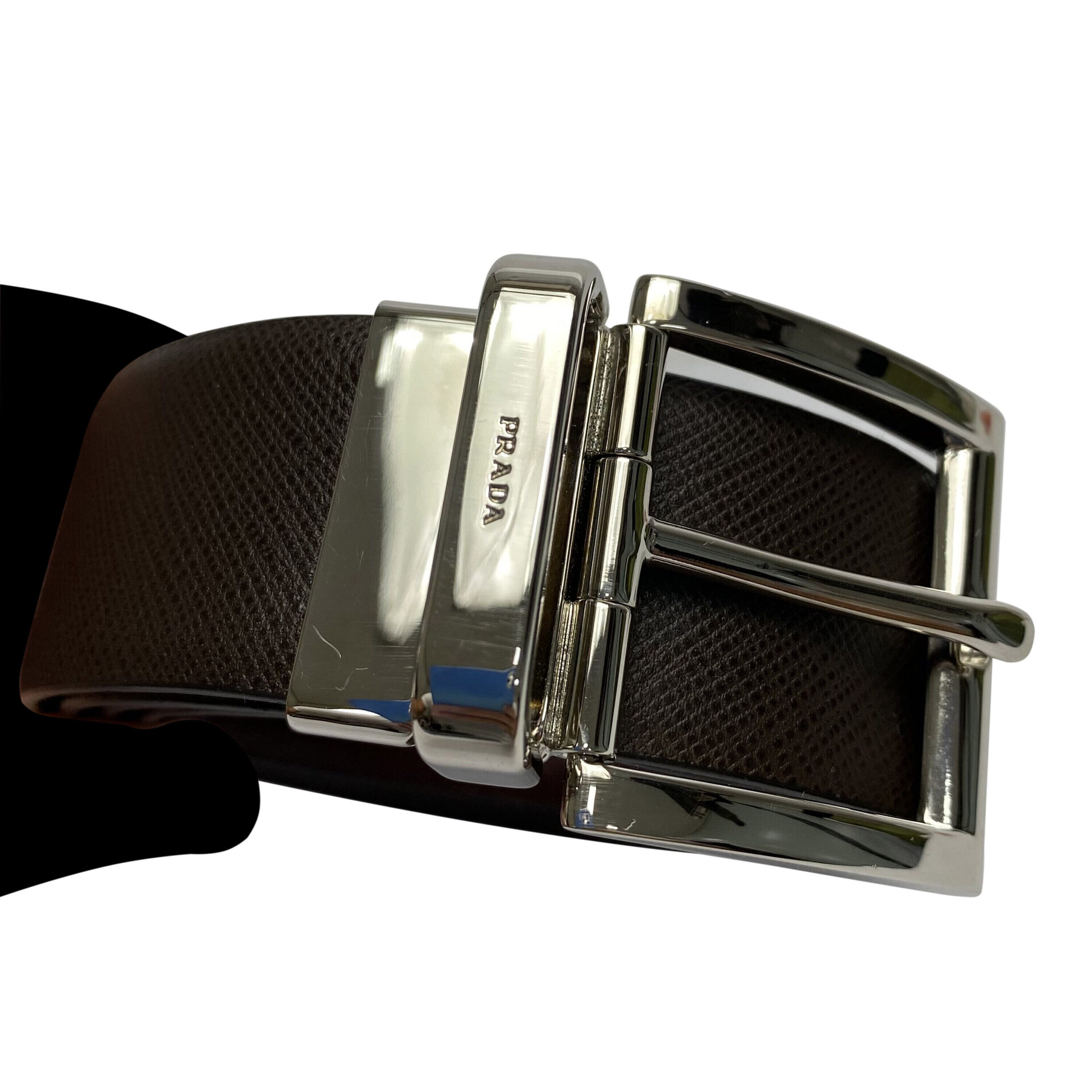 Cinto Prada Couro Dupla Face