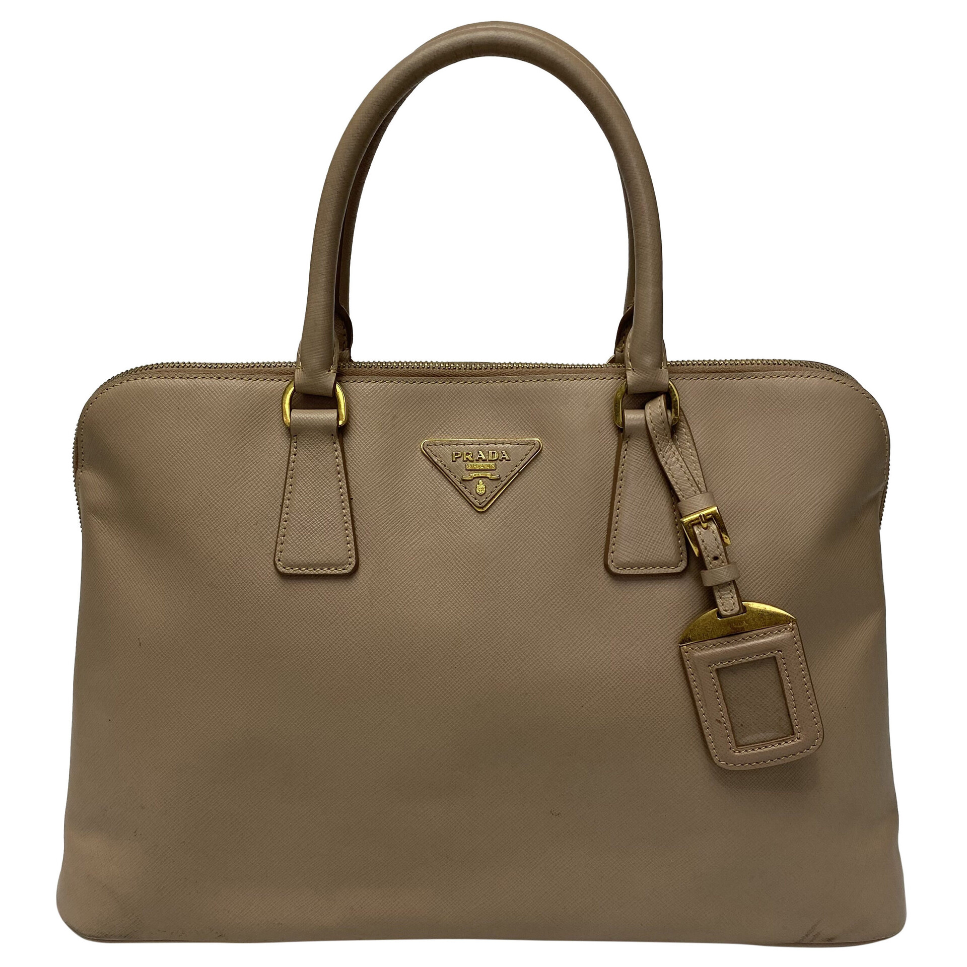 Bolsa Prada Tote Couro Saffiano Bege