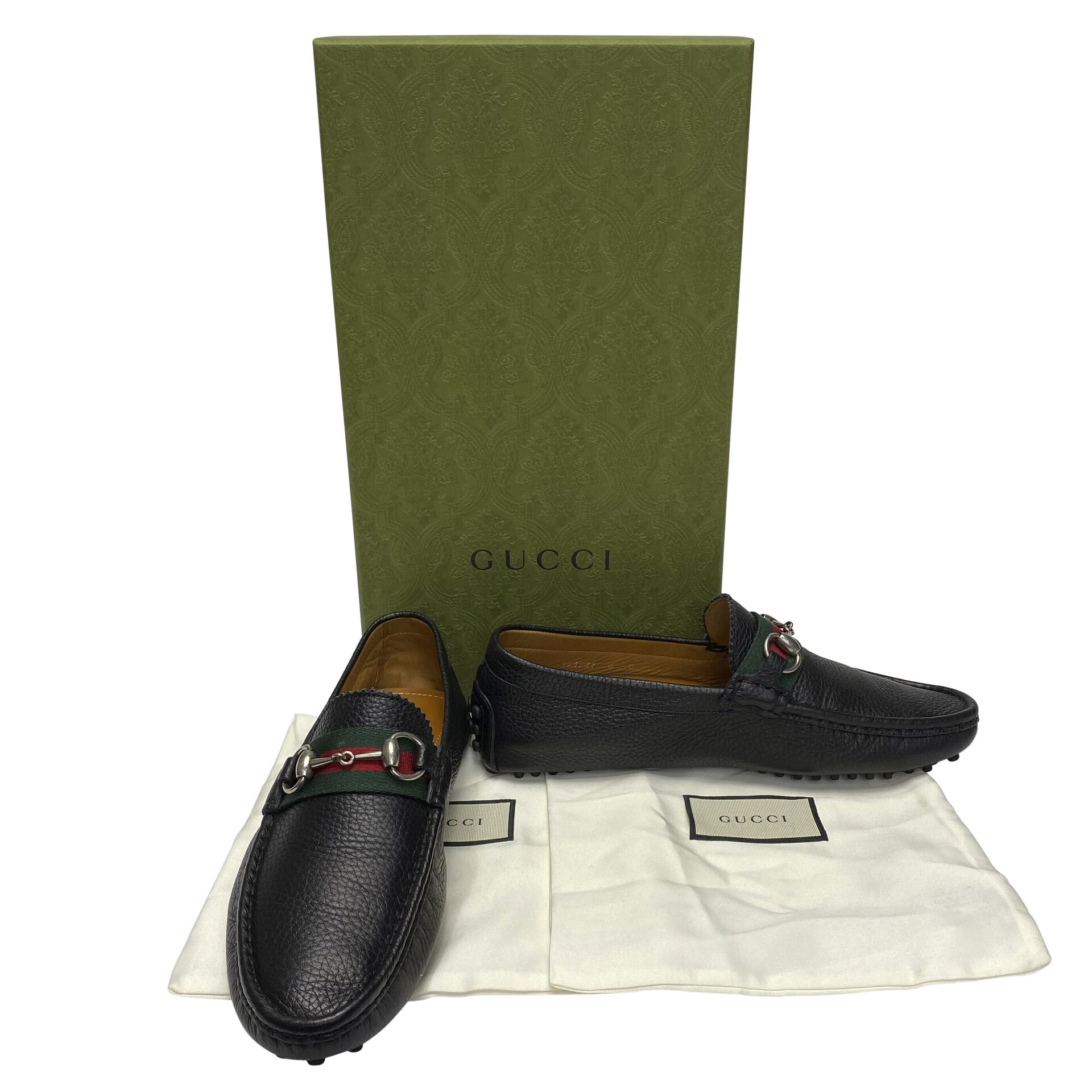 Mocassim Gucci Preto com Faixa Web