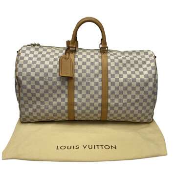 Mala Louis Vuitton Keepall 55 Bandoulière Damier Azur