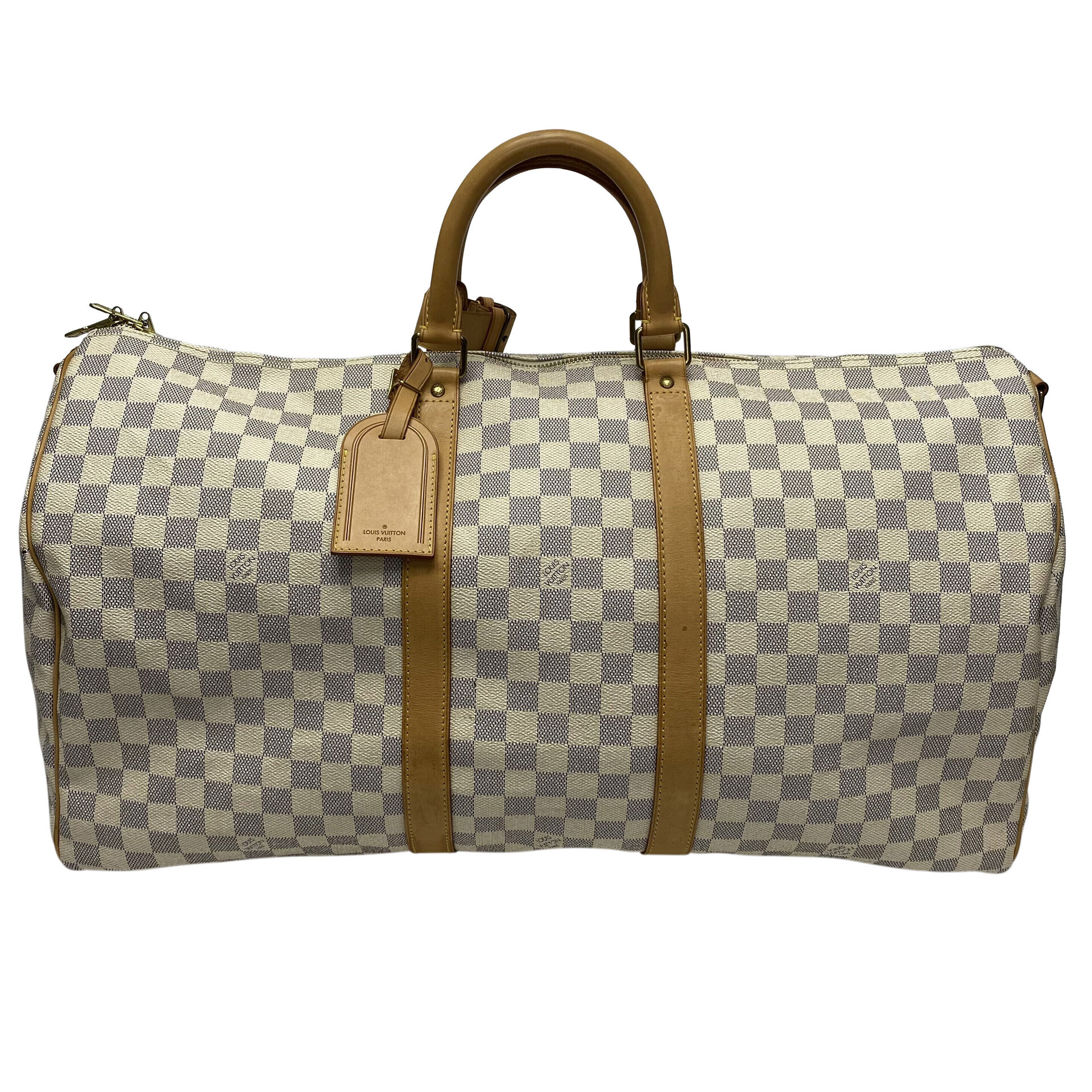 Mala Louis Vuitton Keepall 55 Bandoulière Damier Azur