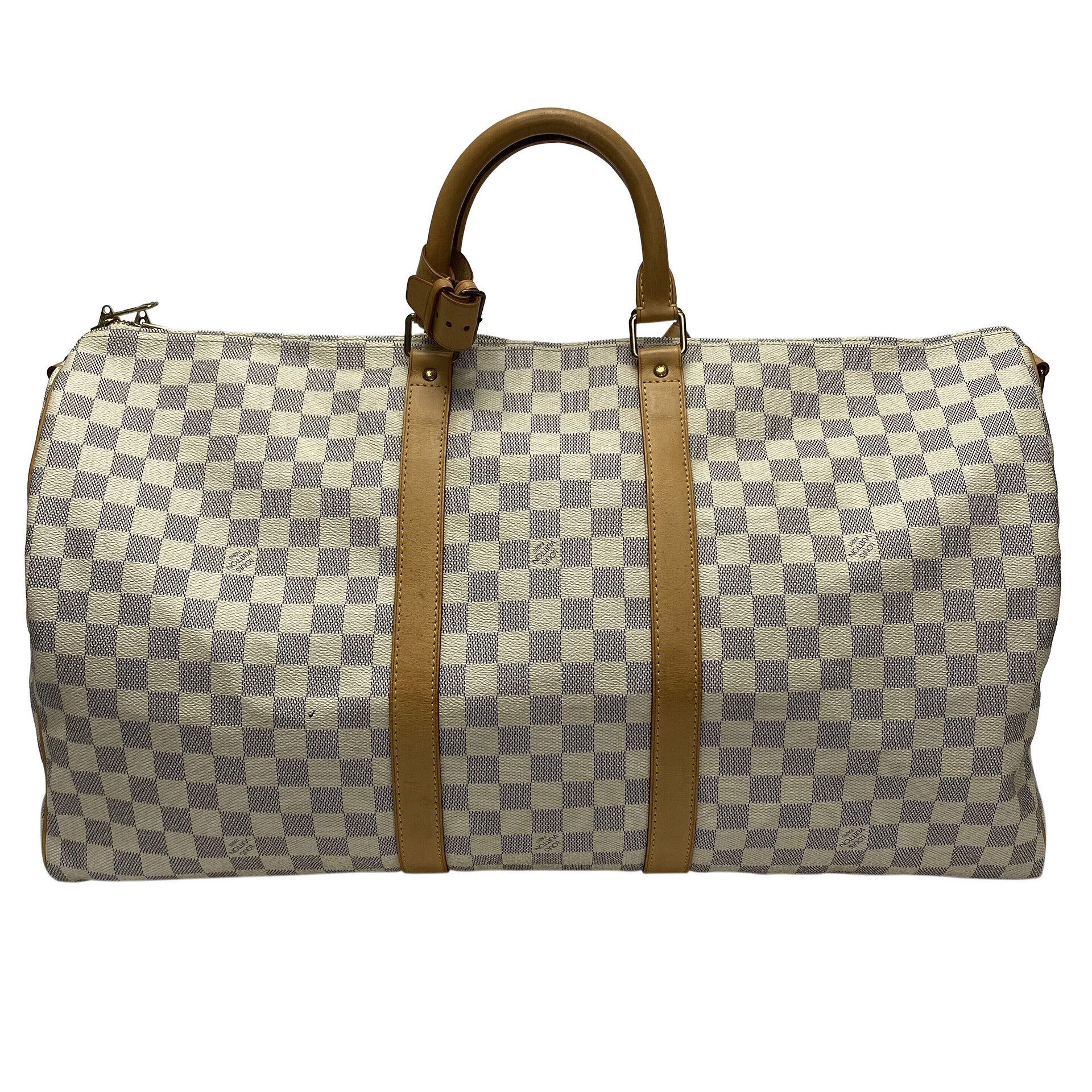 Mala Louis Vuitton Keepall 55 Bandoulière Damier Azur