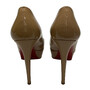 Scarpin Christian Louboutin Bianca 120 Verniz Bege