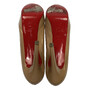 Scarpin Christian Louboutin Bianca 120 Verniz Bege