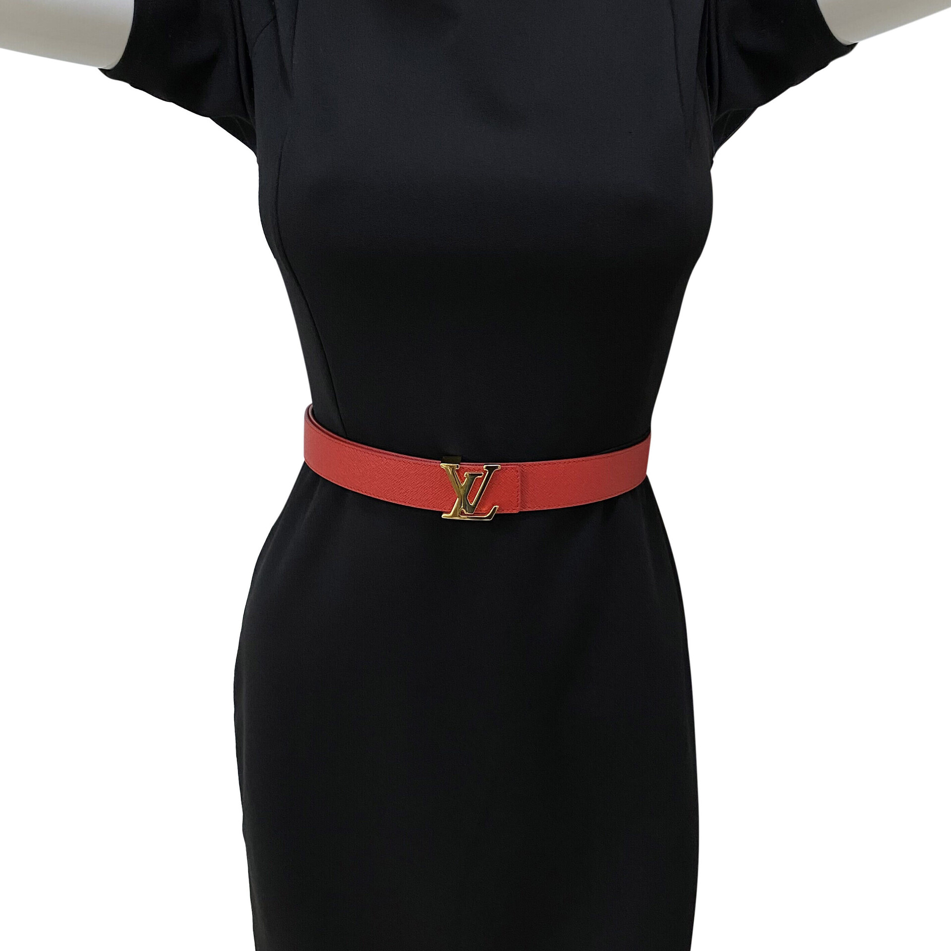 Cinto Louis Vuitton Initiales Reversível Vermelho