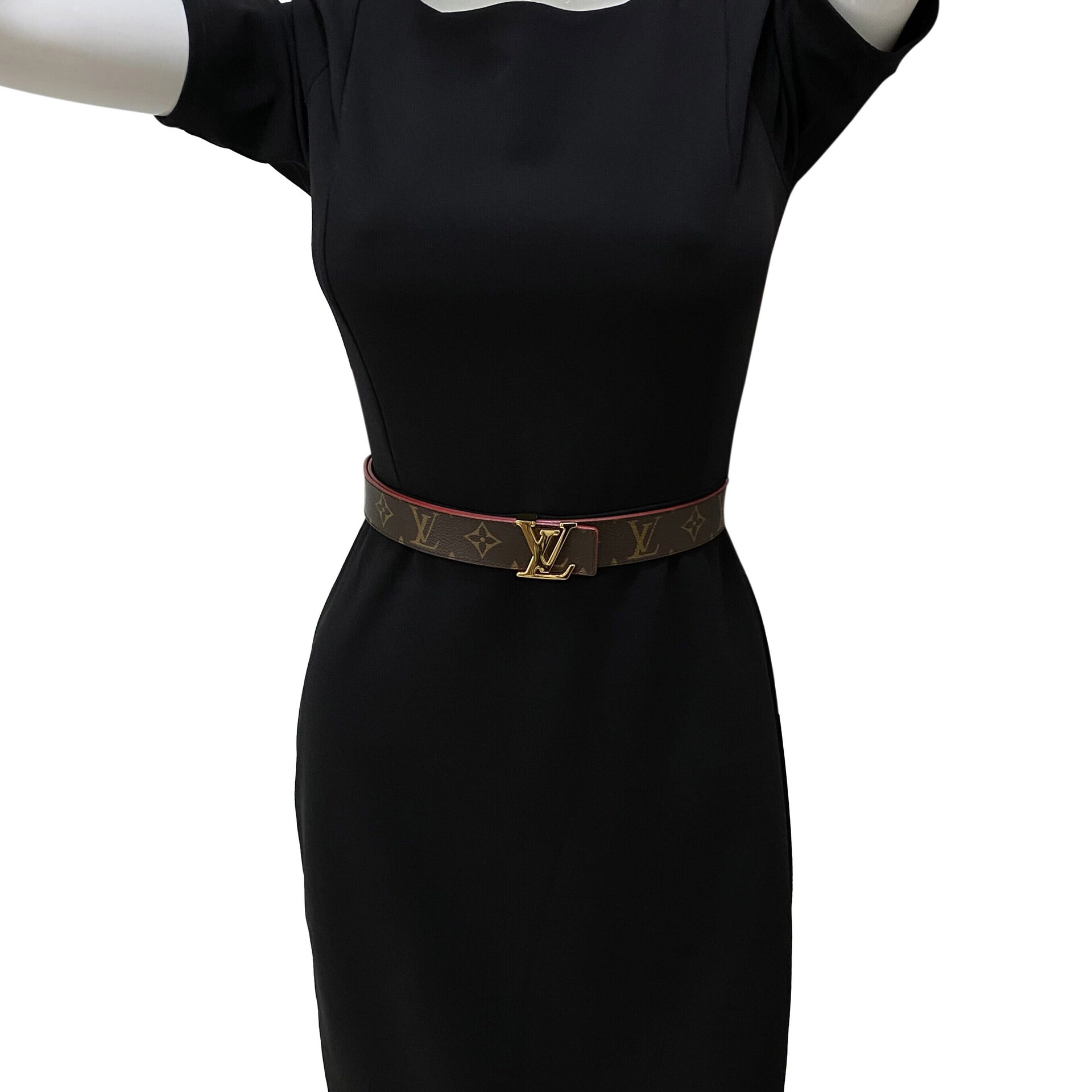 Cinto Louis Vuitton Initiales Reversível Vermelho