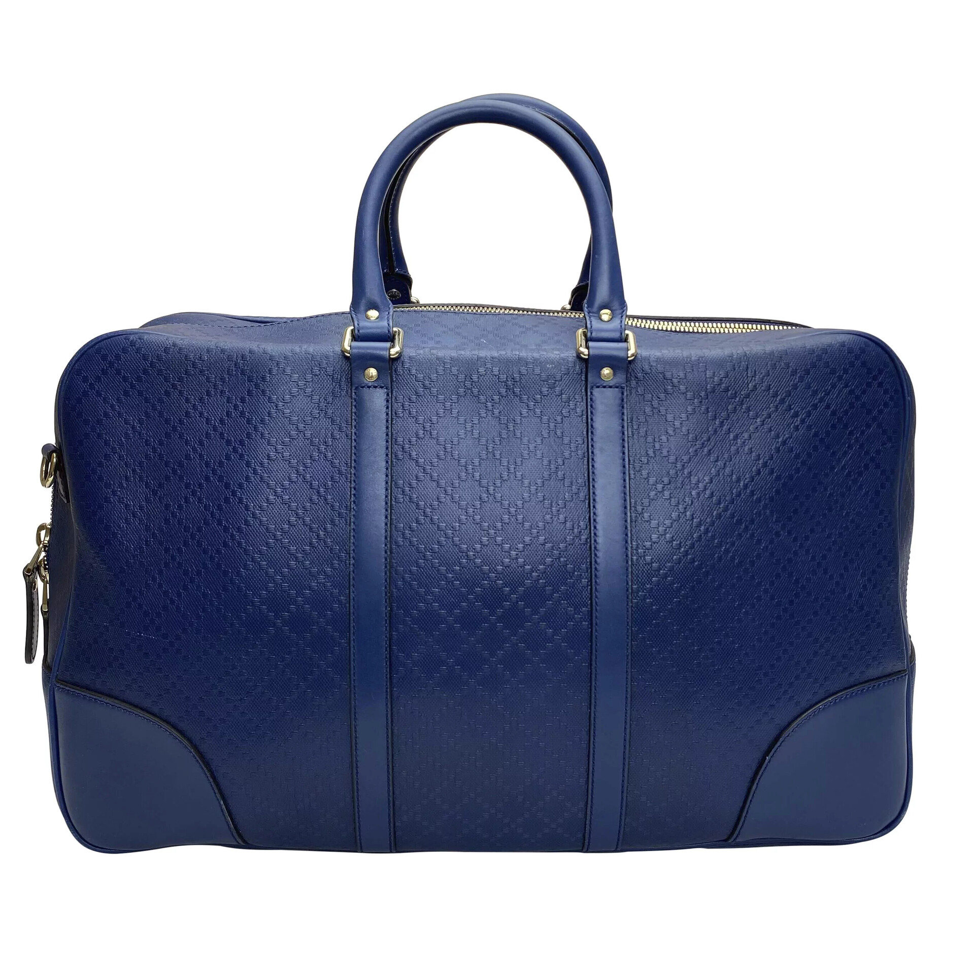 Mala de Mão Gucci Couro Azul