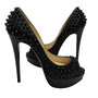 Peep Toe Christian Louboutin Spikes Preto