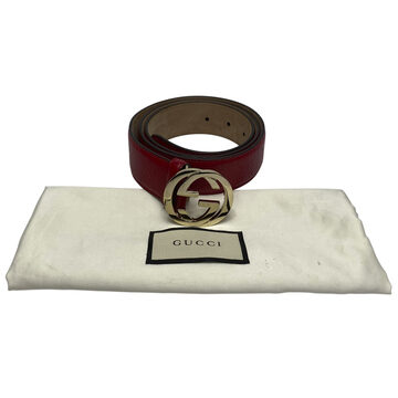 Cinto Gucci GG Monograma Vermelho
