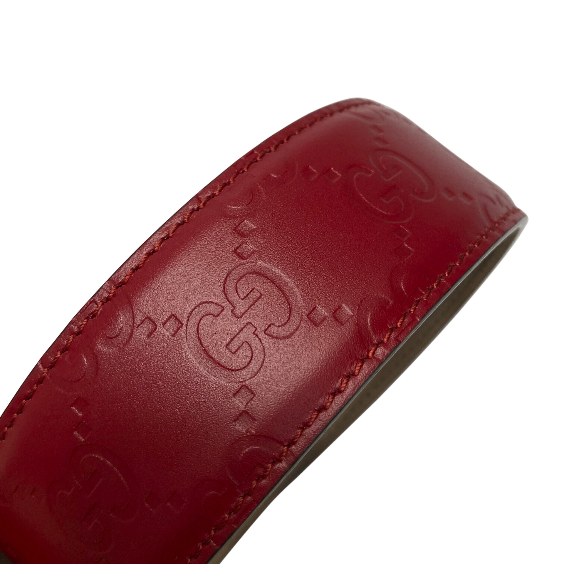 Cinto Gucci GG Monograma Vermelho