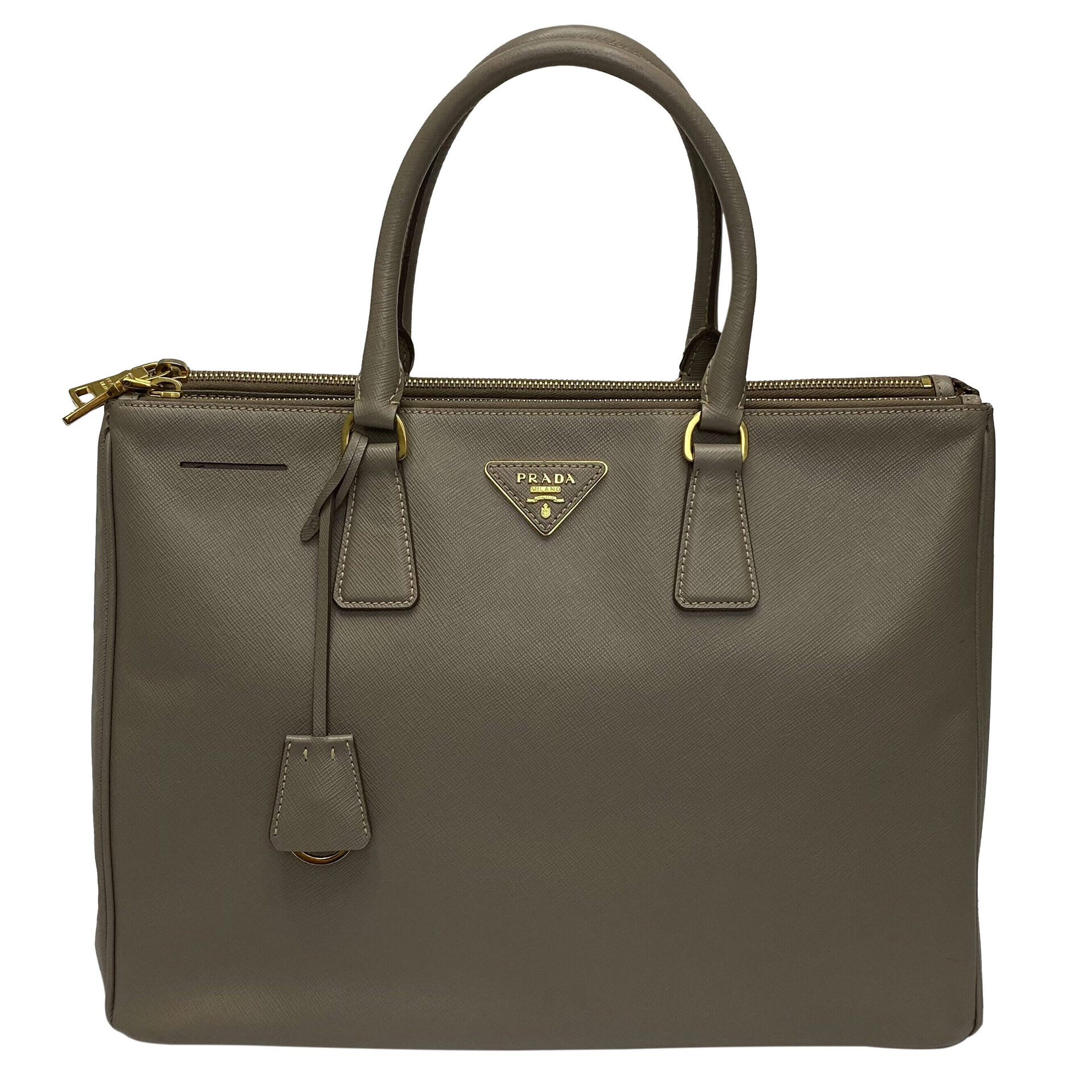 Bolsa Prada Galleria Saffiano Cinza