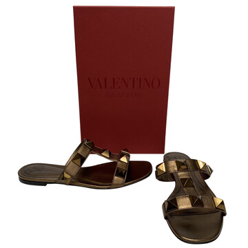 Flat Valentino Garavani Roman Stud Metalizada