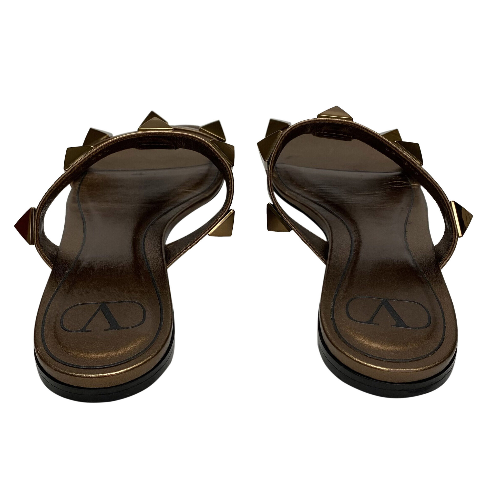 Flat Valentino Garavani Roman Stud Metalizada