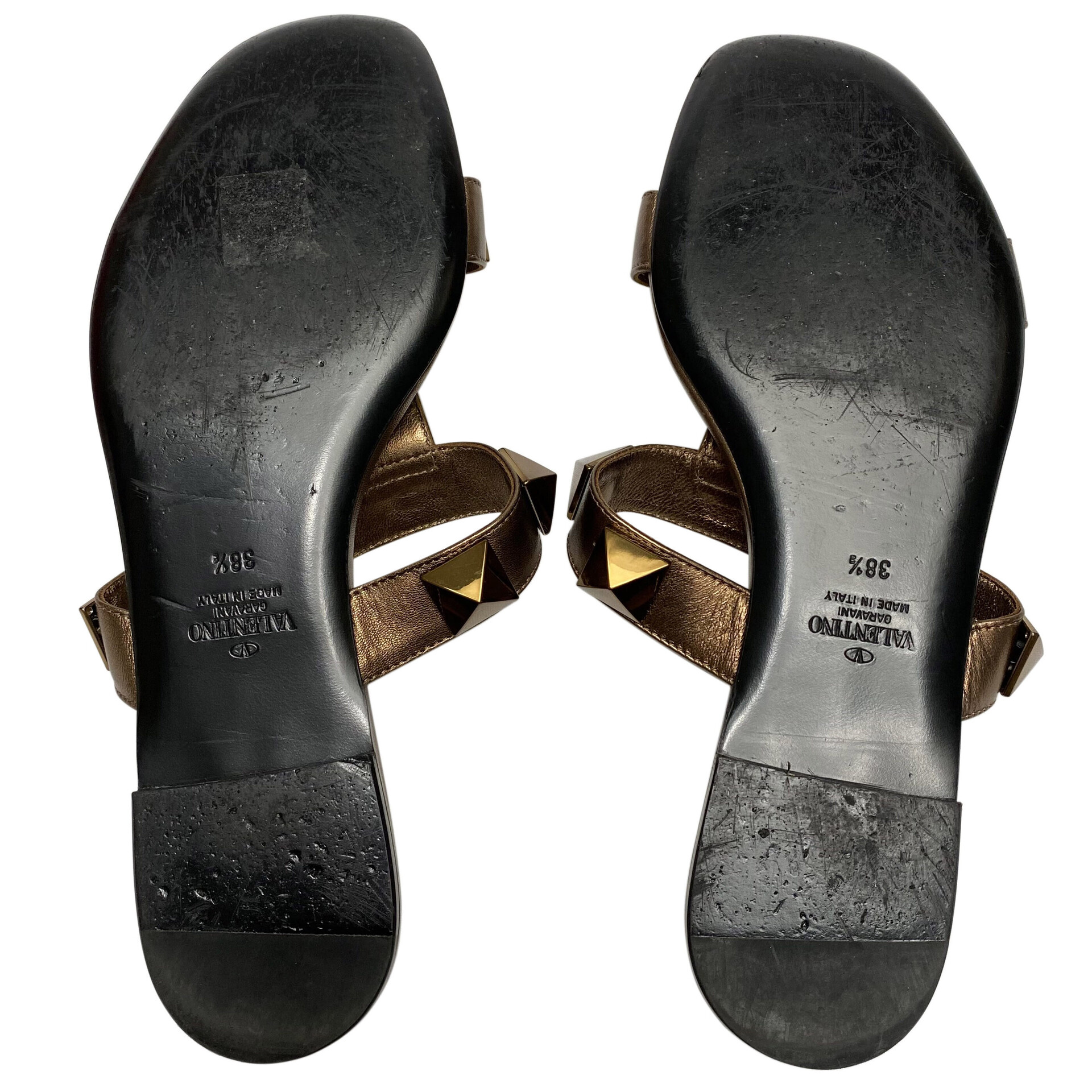 Flat Valentino Garavani Roman Stud Metalizada